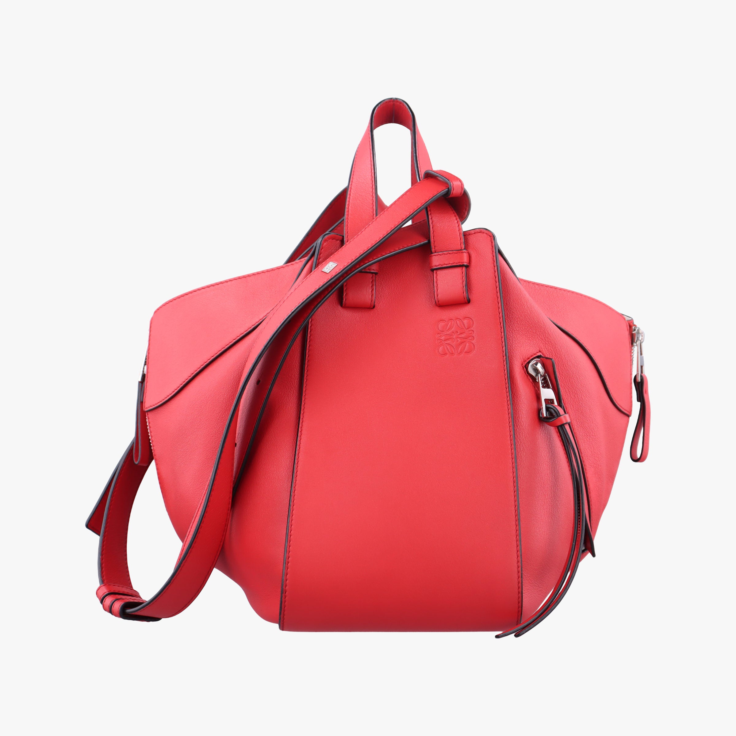 Pre-owned Loewe Hammock Red Leather  shoulderbag | stylenewstar