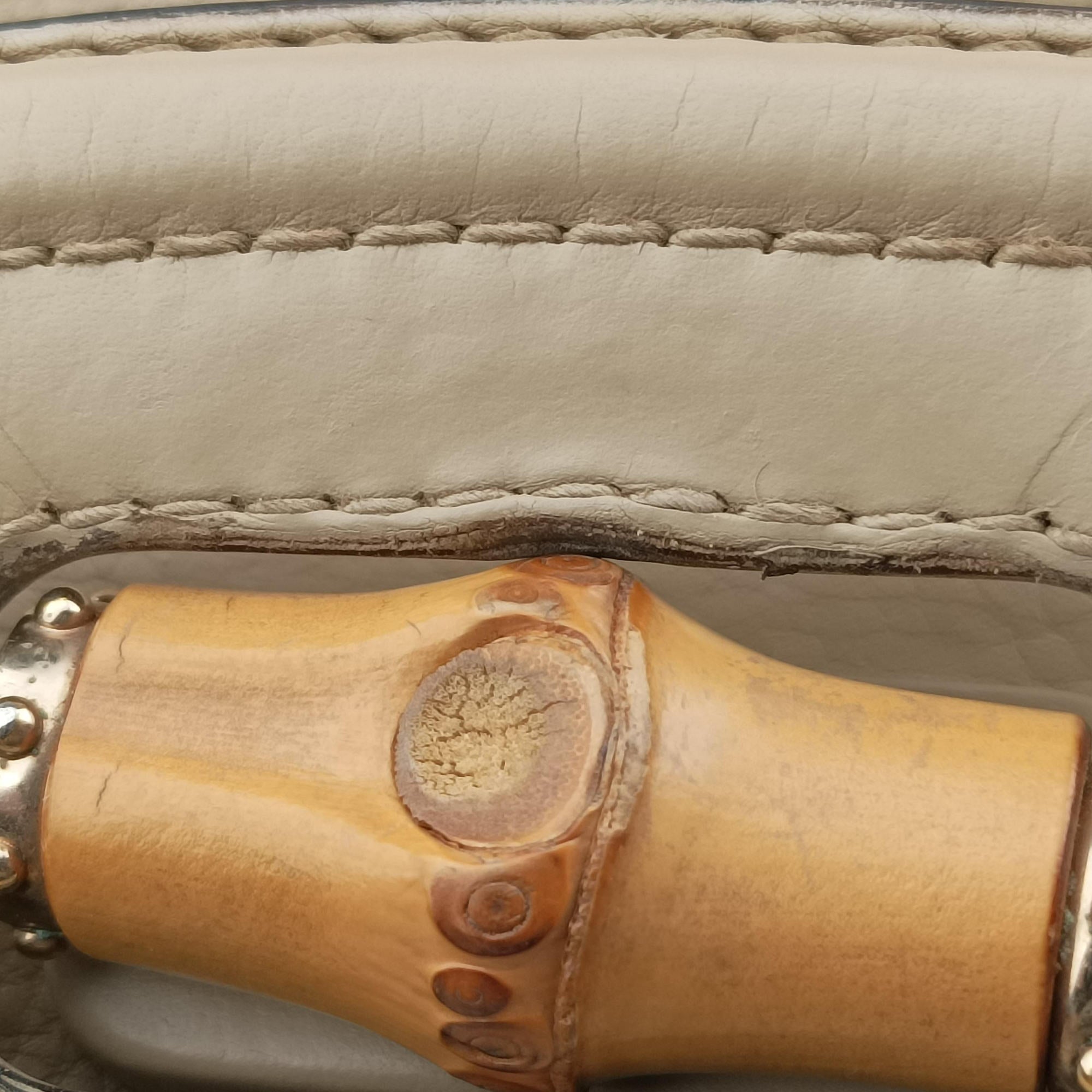 Pre-owned Gucci New Bamboo khaki Leather 254884 shoulderbag | stylenewstar