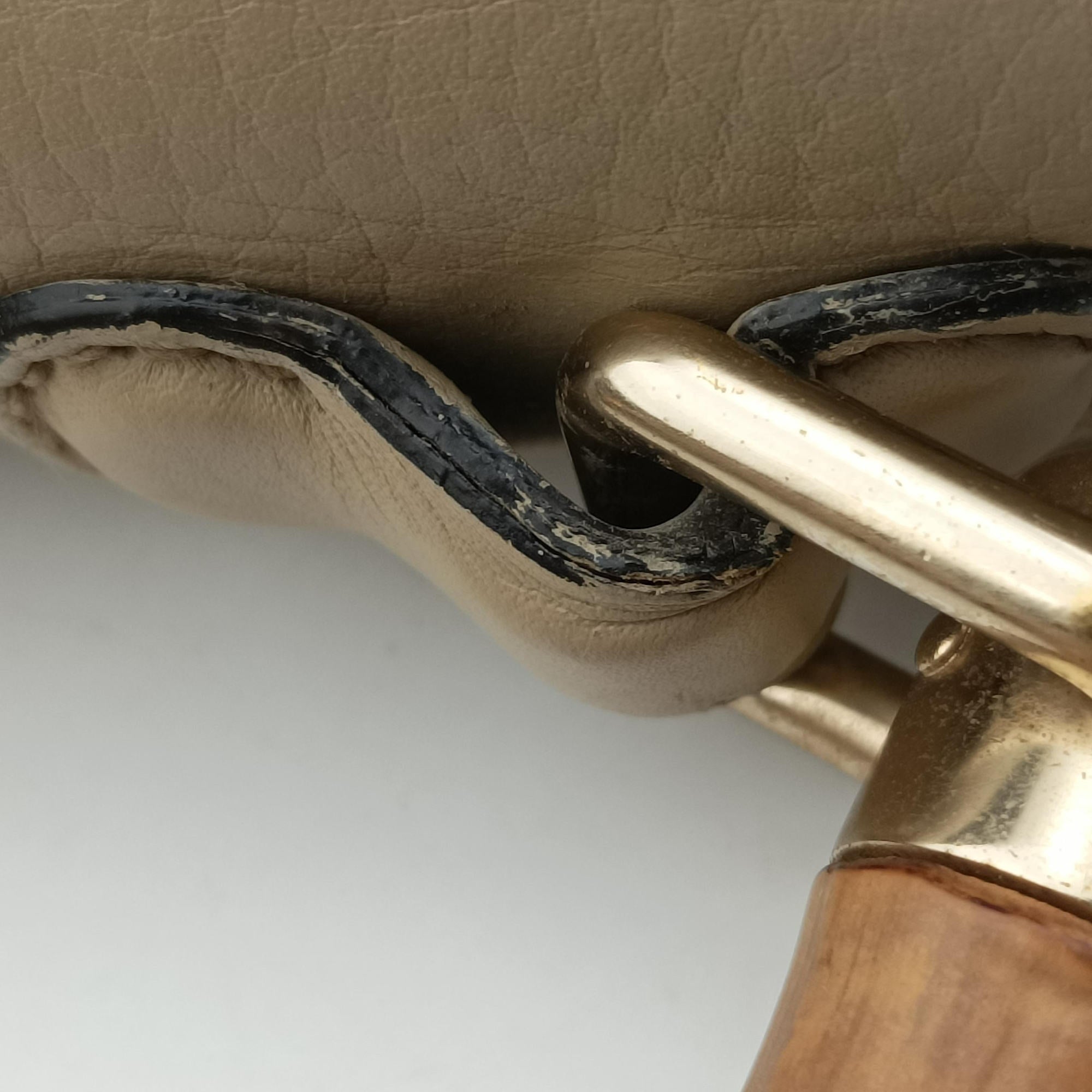 Pre-owned Gucci New Bamboo khaki Leather 254884 shoulderbag | stylenewstar