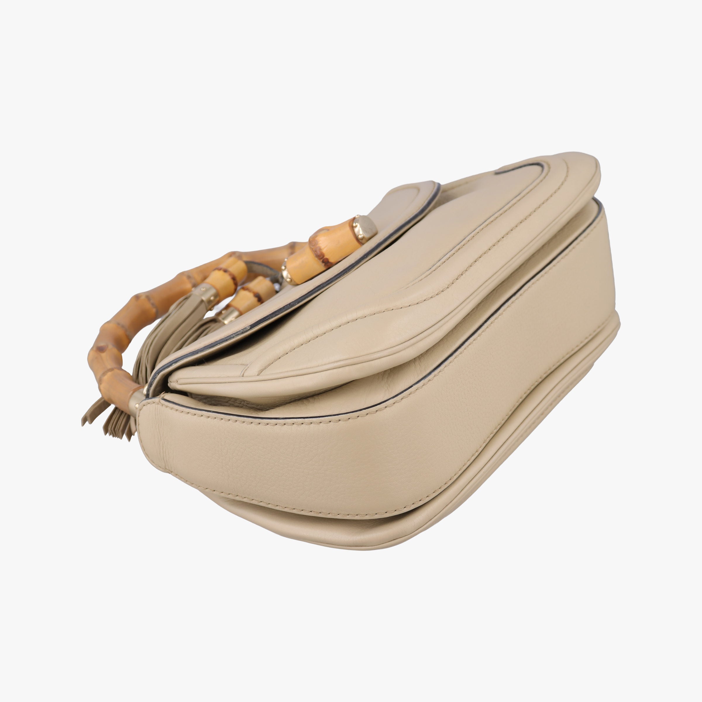 Pre-owned Gucci New Bamboo khaki Leather 254884 shoulderbag | stylenewstar