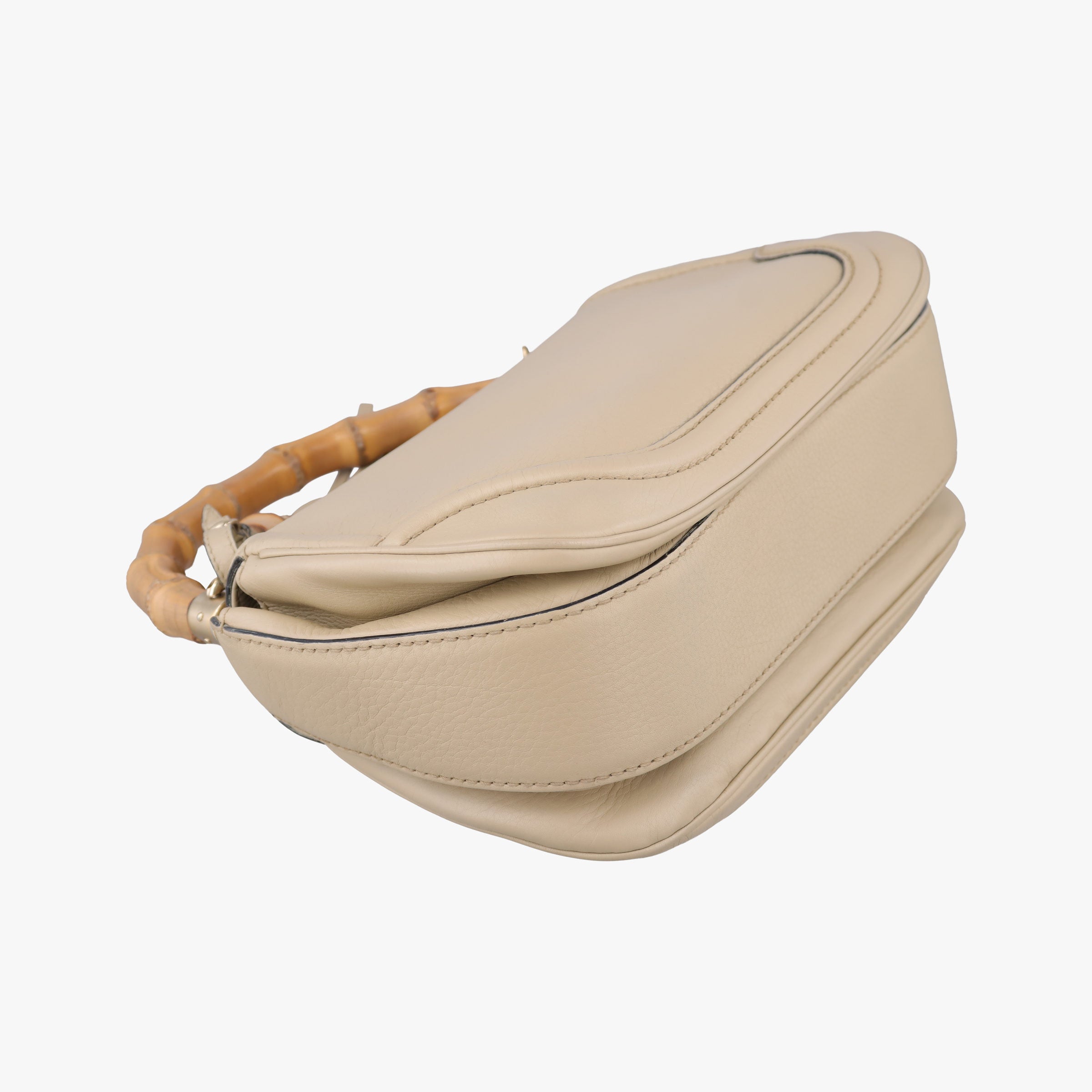 Pre-owned Gucci New Bamboo khaki Leather 254884 shoulderbag | stylenewstar