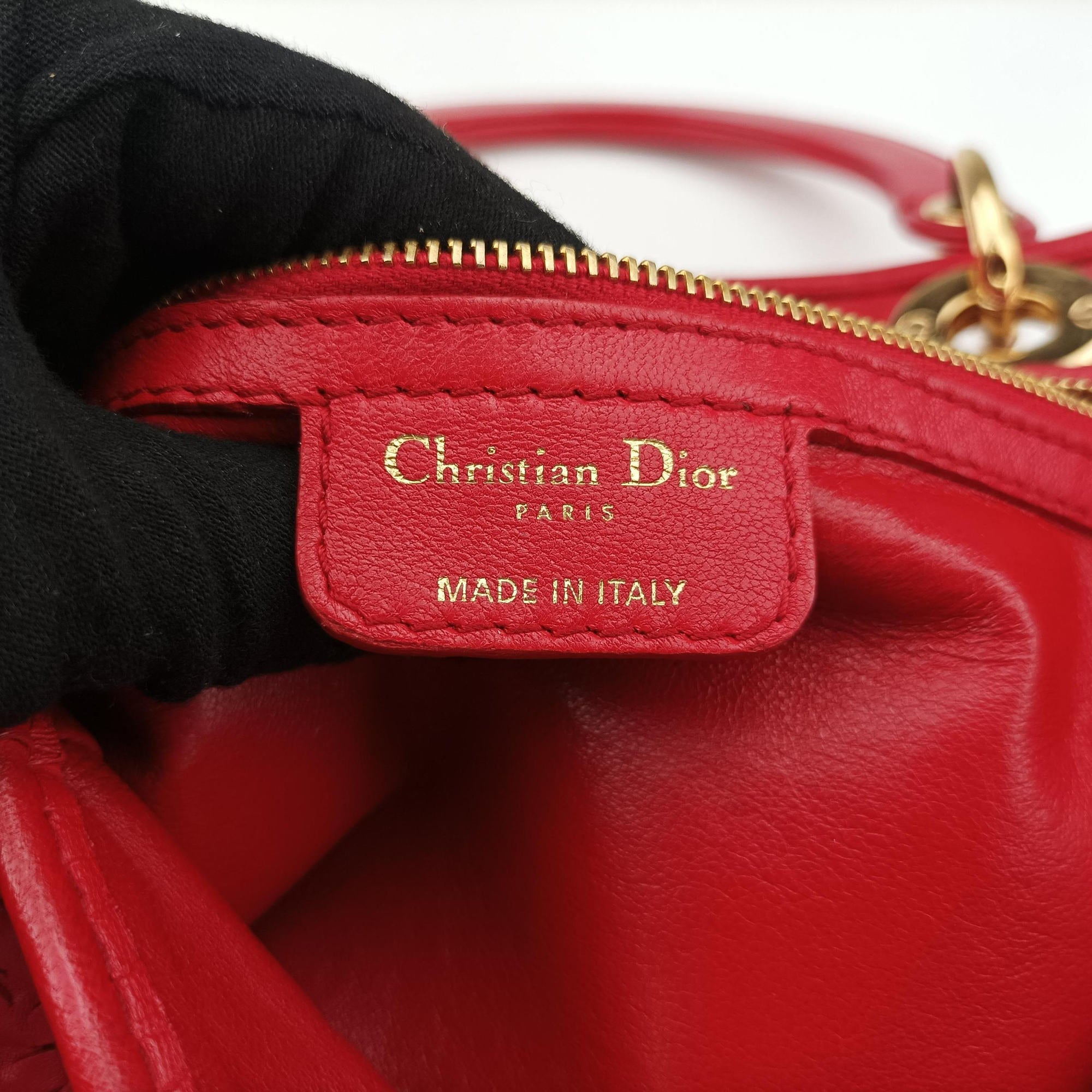 Pre-owned Christian Dior Soft Lady Dior Red lambskin  handbag | stylenewstar