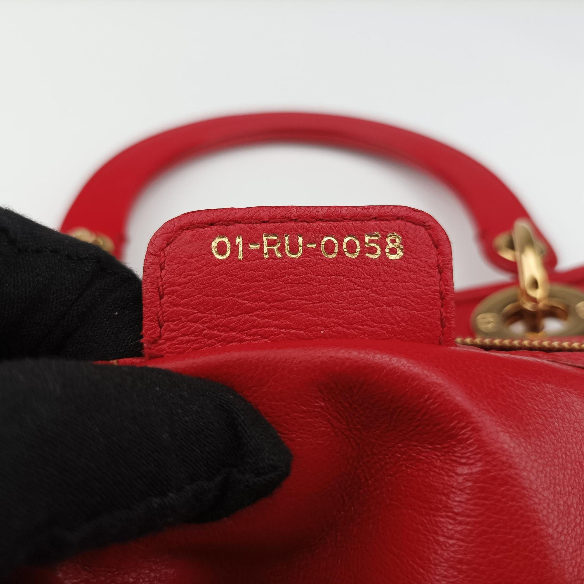Pre-owned Christian Dior Soft Lady Dior Red lambskin  handbag | stylenewstar