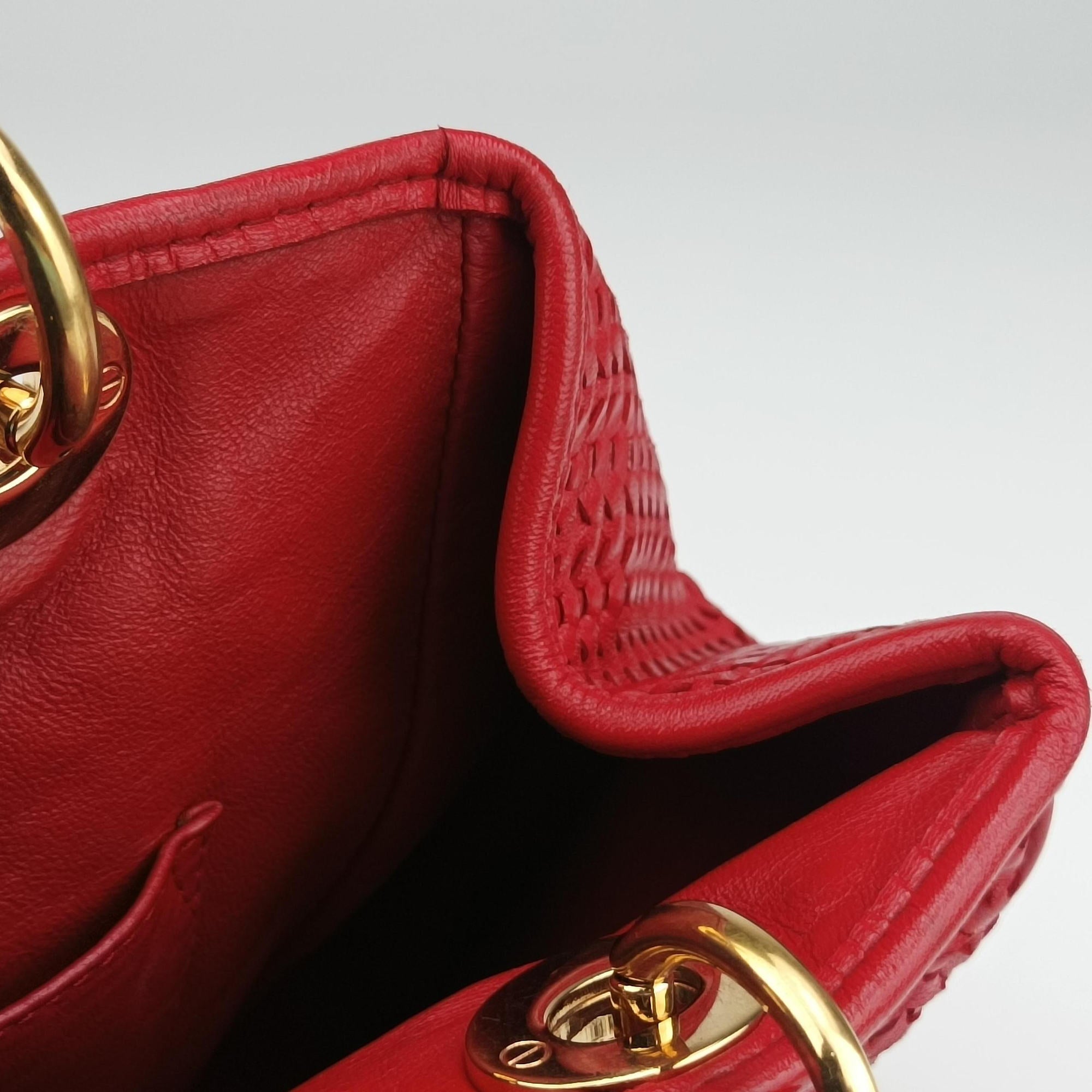 Pre-owned Christian Dior Soft Lady Dior Red lambskin  handbag | stylenewstar