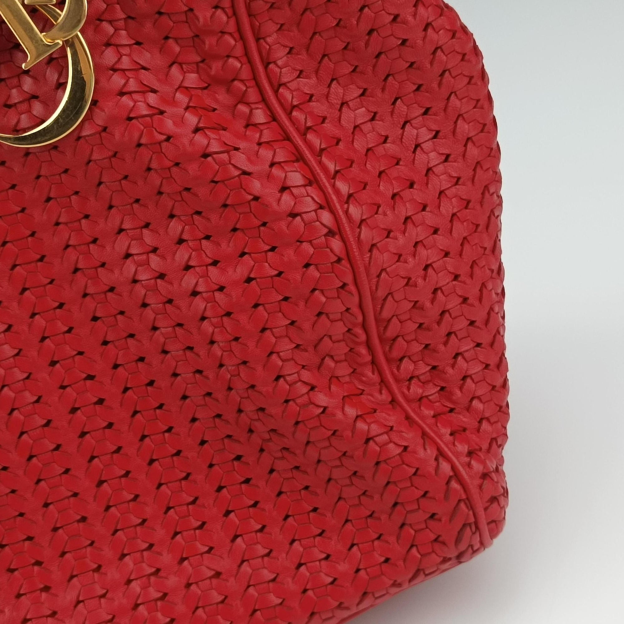 Pre-owned Christian Dior Soft Lady Dior Red lambskin  handbag | stylenewstar