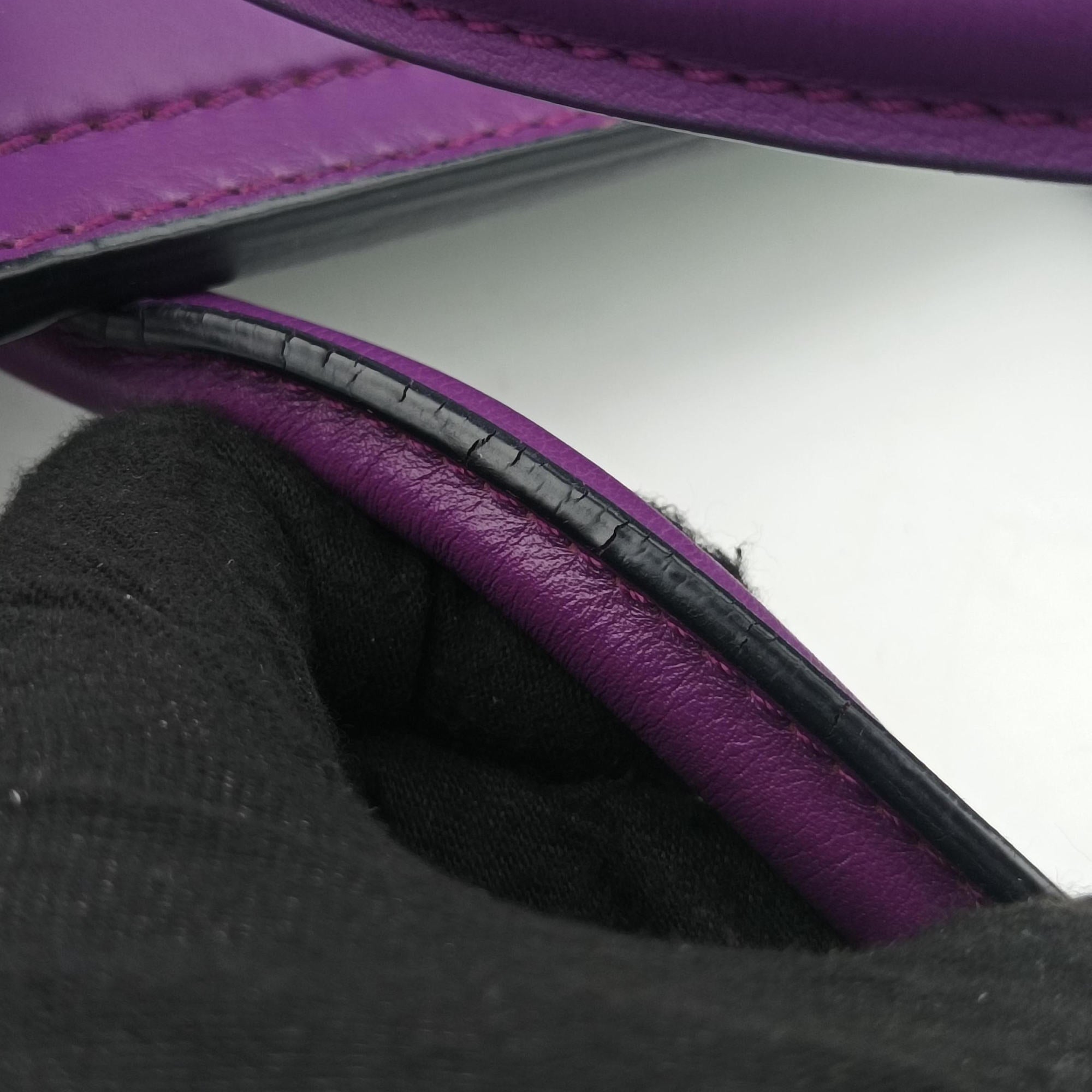 Pre-owned VERSACE Palazzo Empire Green×Navy×Purple Leather  handbag | stylenewstar