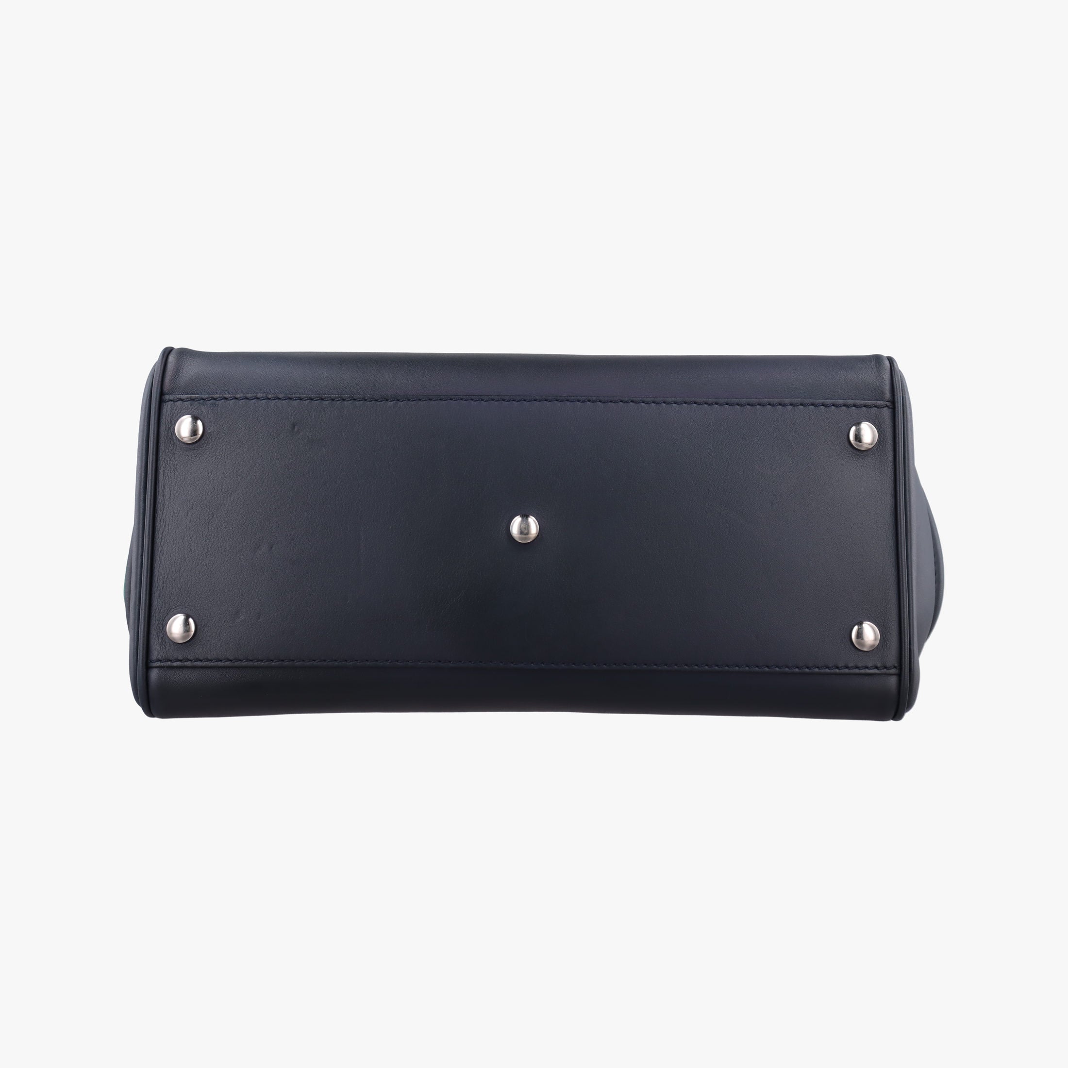 Pre-owned VERSACE Palazzo Empire Green×Navy×Purple Leather  handbag | stylenewstar