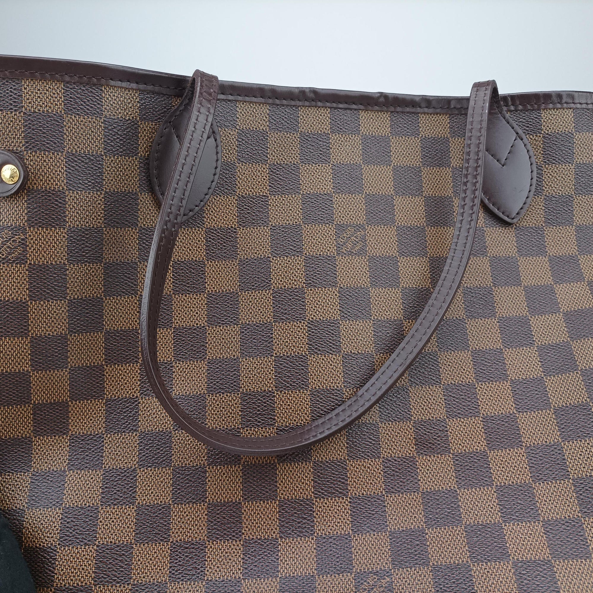 Pre-owned Louis Vuitton NEVERFULL MM EBENE Damier Canvas N51106 shoulderbag | stylenewstar