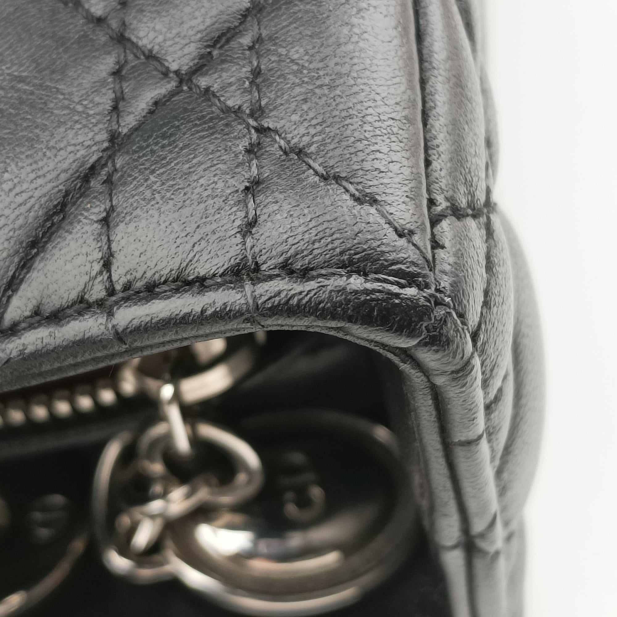 Pre-owned Christian Dior Lady Dior Black lambskin  shoulderbag | stylenewstar
