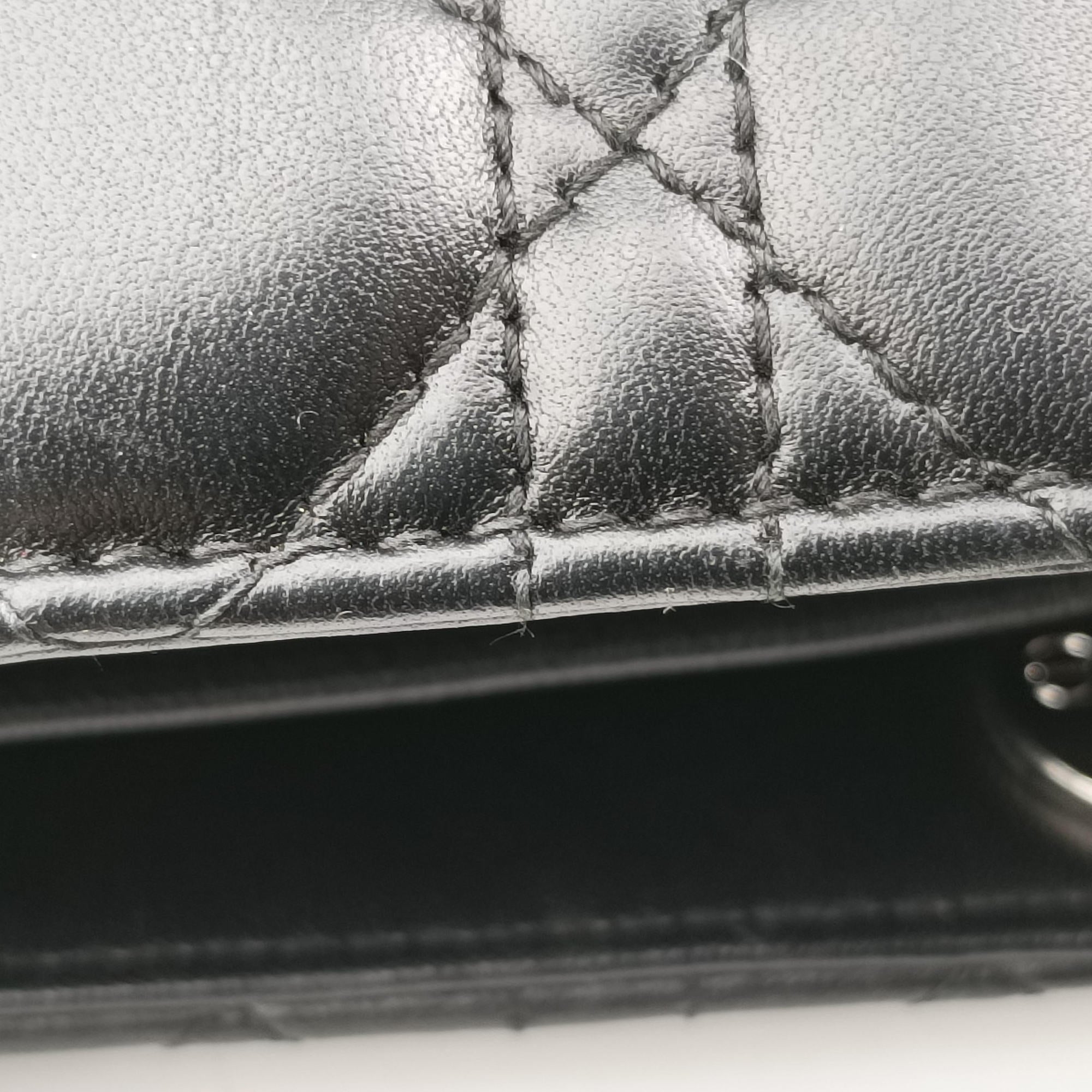 Pre-owned Christian Dior Lady Dior Black lambskin  shoulderbag | stylenewstar
