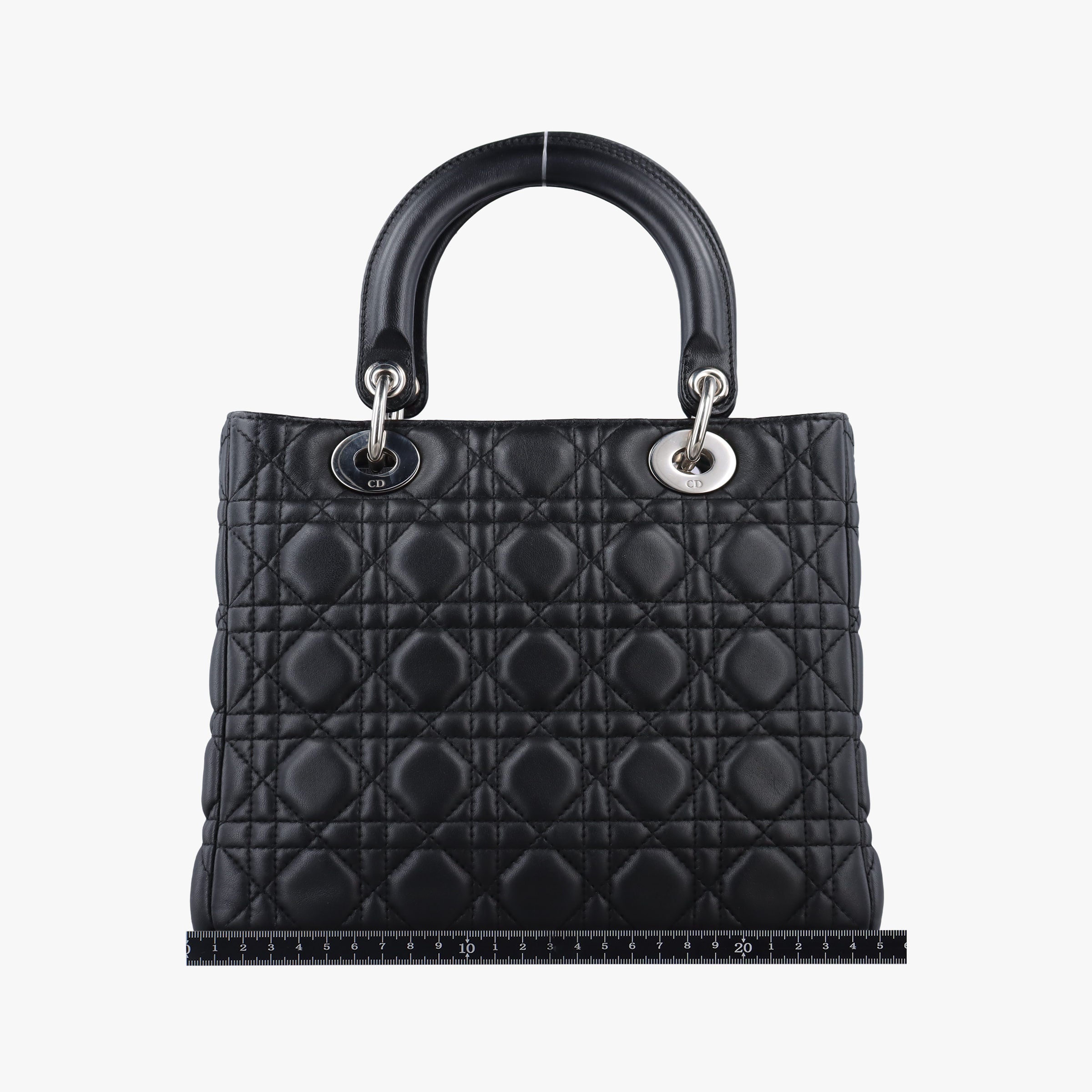 Pre-owned Christian Dior Lady Dior Black lambskin  shoulderbag | stylenewstar