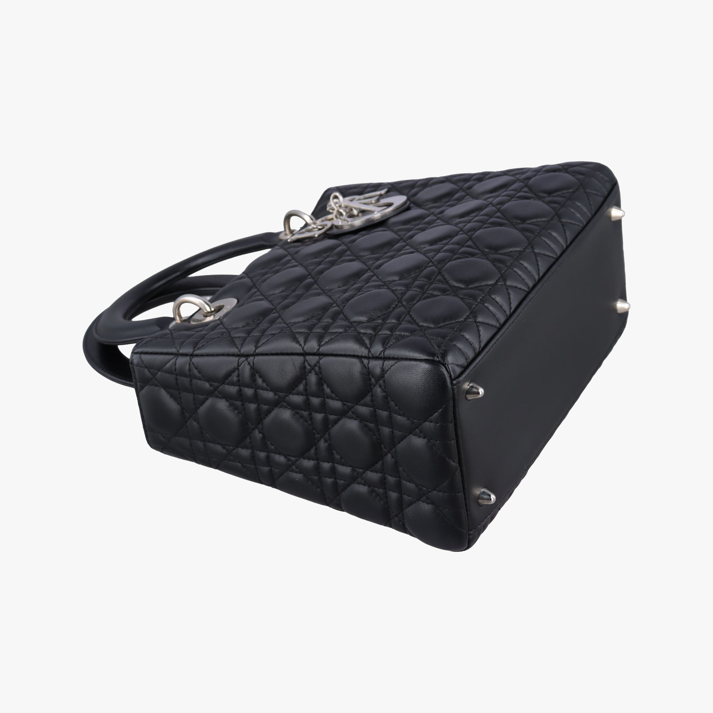 Pre-owned Christian Dior Lady Dior Black lambskin  shoulderbag | stylenewstar