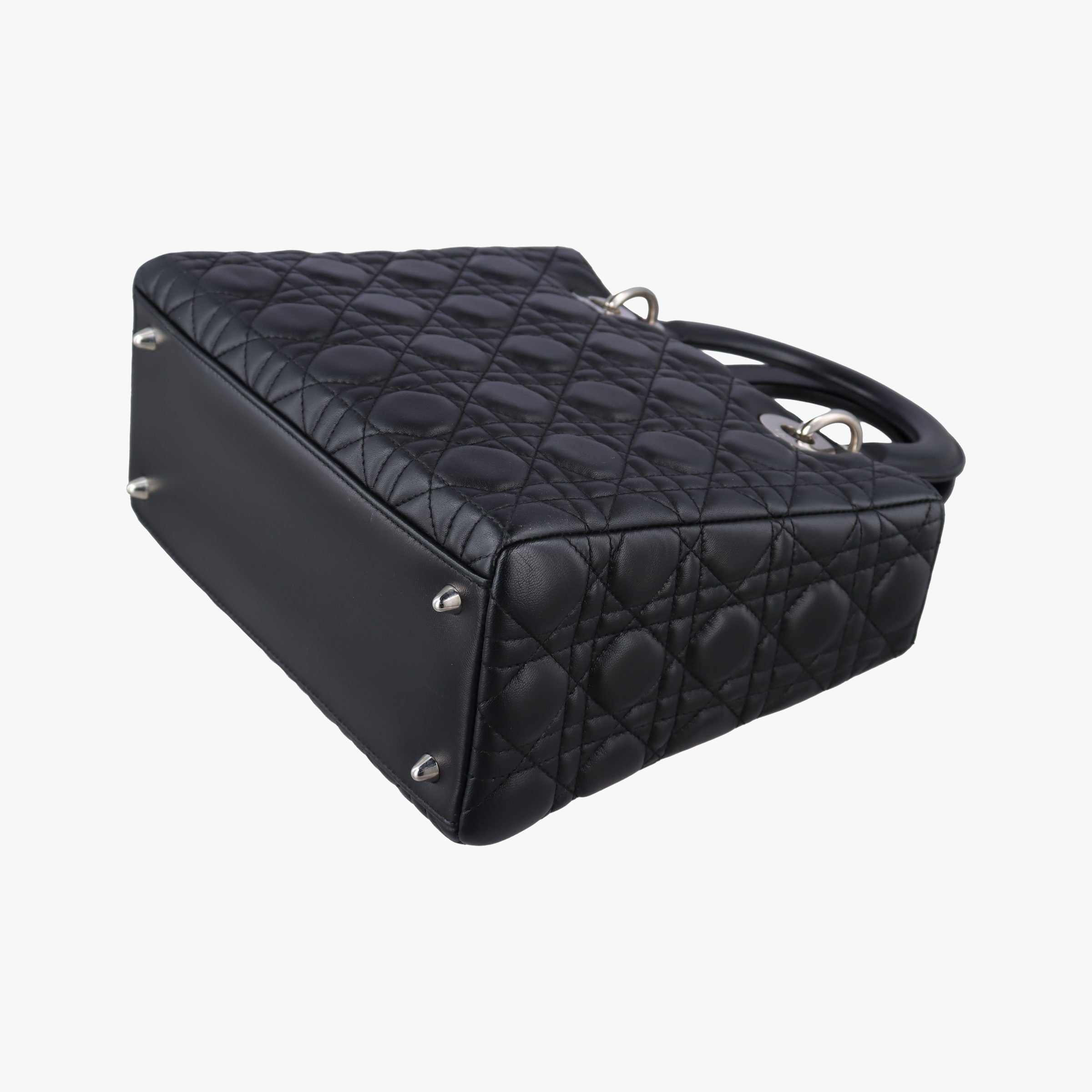 Pre-owned Christian Dior Lady Dior Black lambskin  shoulderbag | stylenewstar