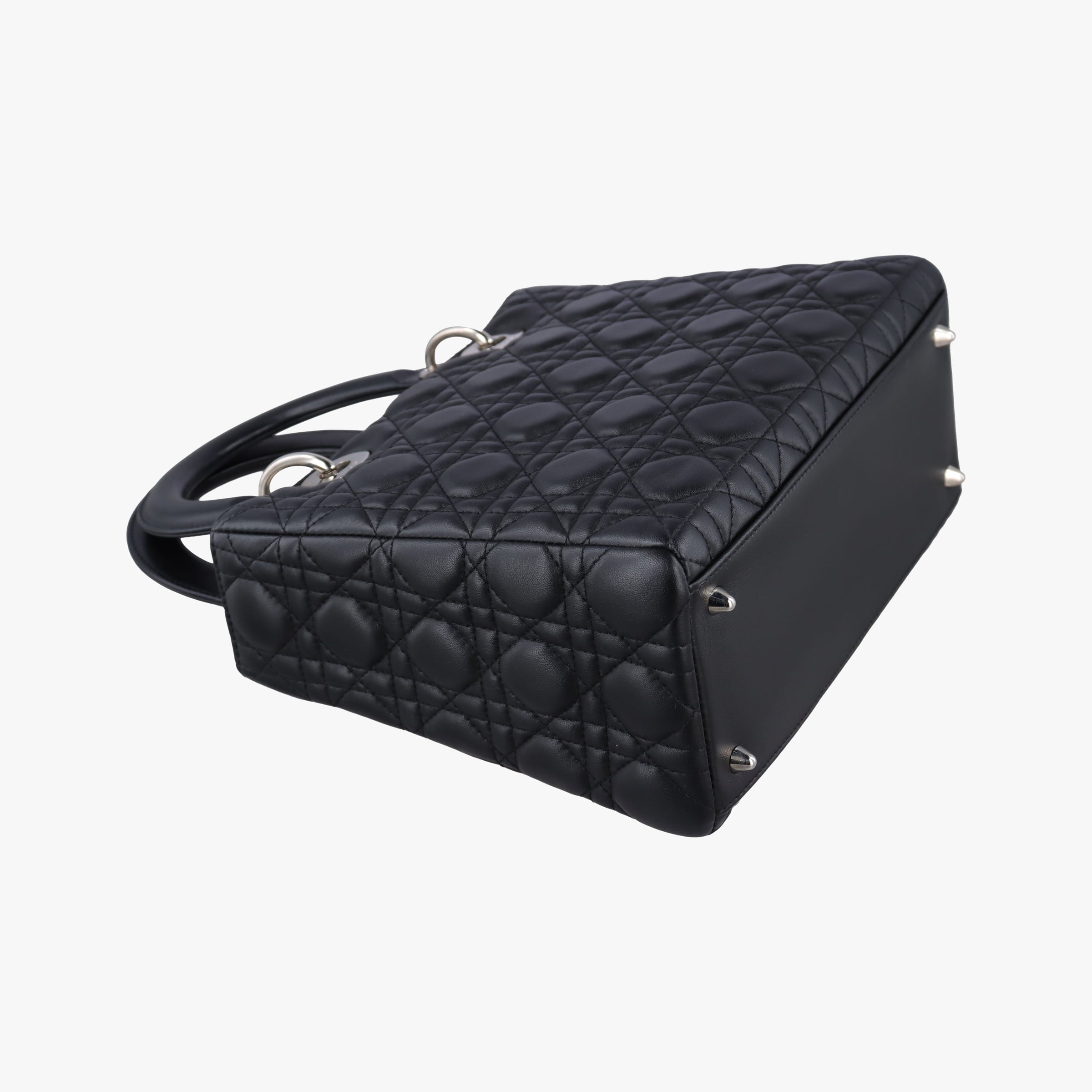 Pre-owned Christian Dior Lady Dior Black lambskin  shoulderbag | stylenewstar