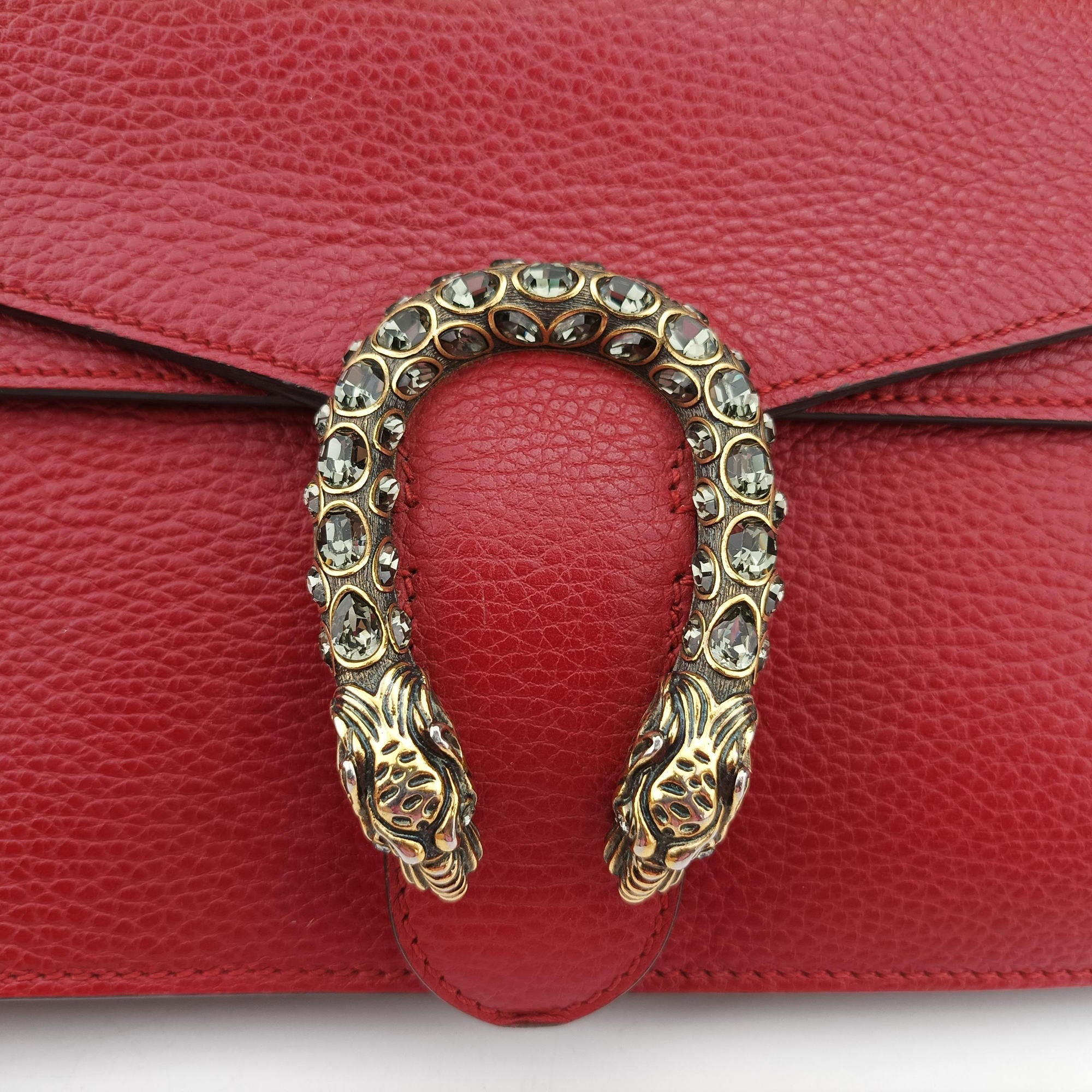 Pre-owned Gucci Dionysus Red Leather 400249 shoulderbag | stylenewstar