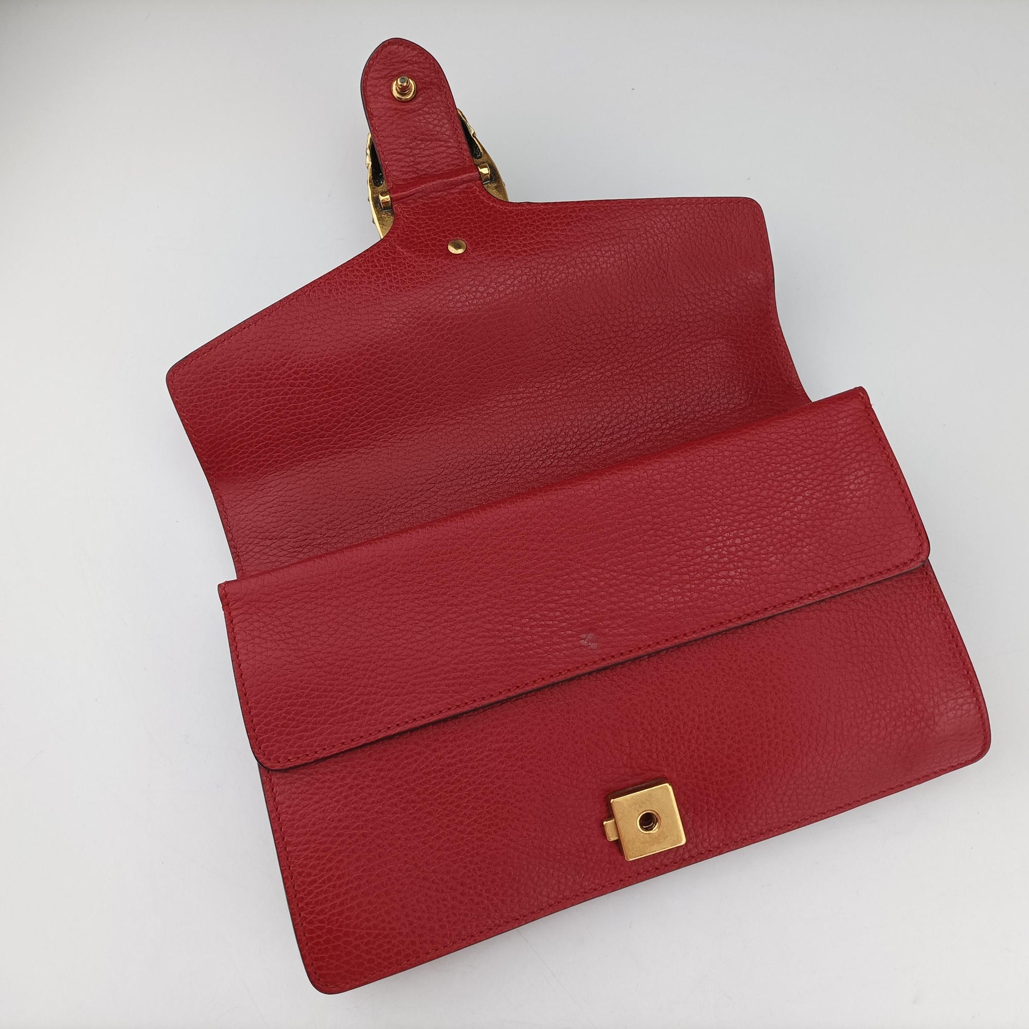 Pre-owned Gucci Dionysus Red Leather 400249 shoulderbag | stylenewstar