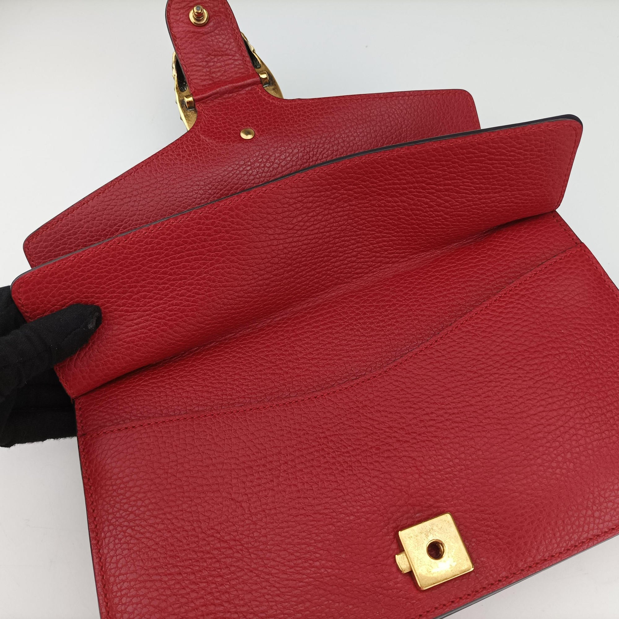 Pre-owned Gucci Dionysus Red Leather 400249 shoulderbag | stylenewstar
