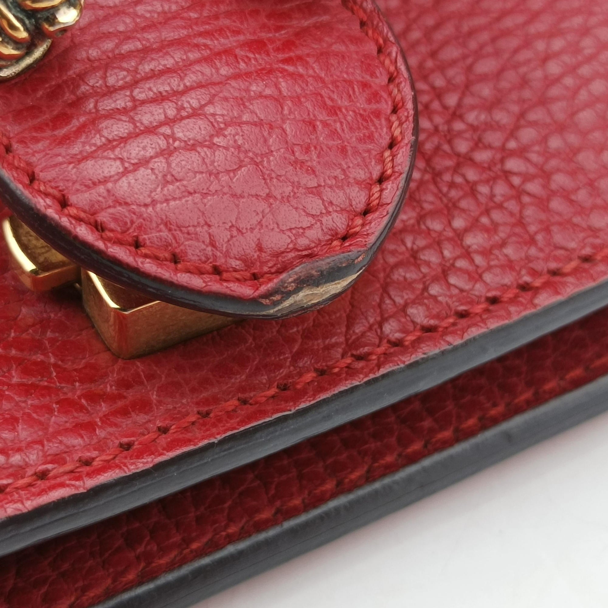 Pre-owned Gucci Dionysus Red Leather 400249 shoulderbag | stylenewstar