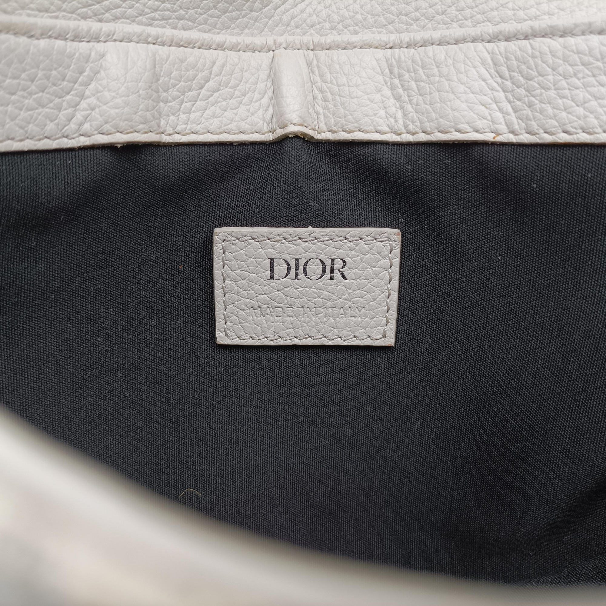 Pre-owned Christian Dior Saddle White Jacquard × Leather  shoulderbag | stylenewstar