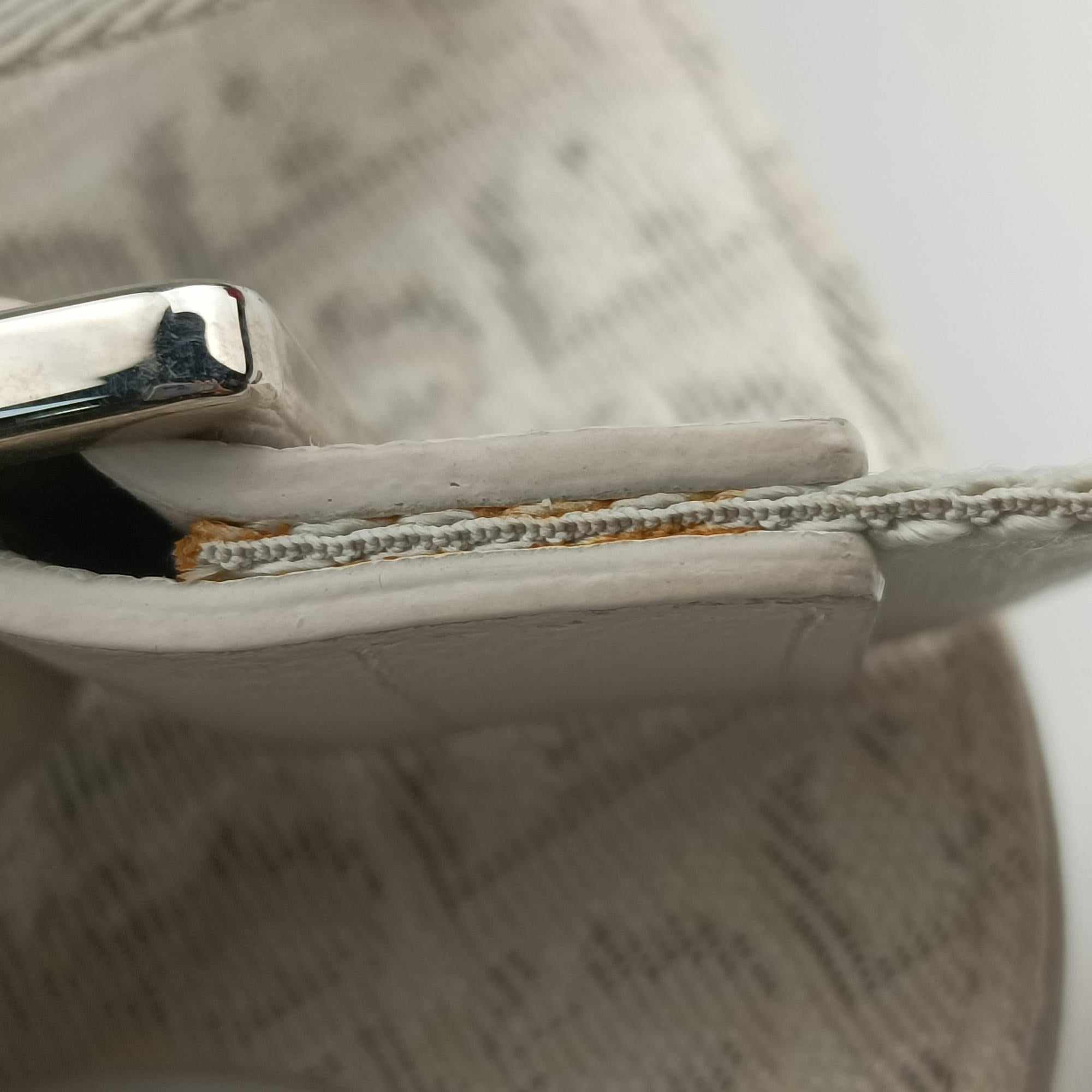 Pre-owned Christian Dior Saddle White Jacquard × Leather  shoulderbag | stylenewstar