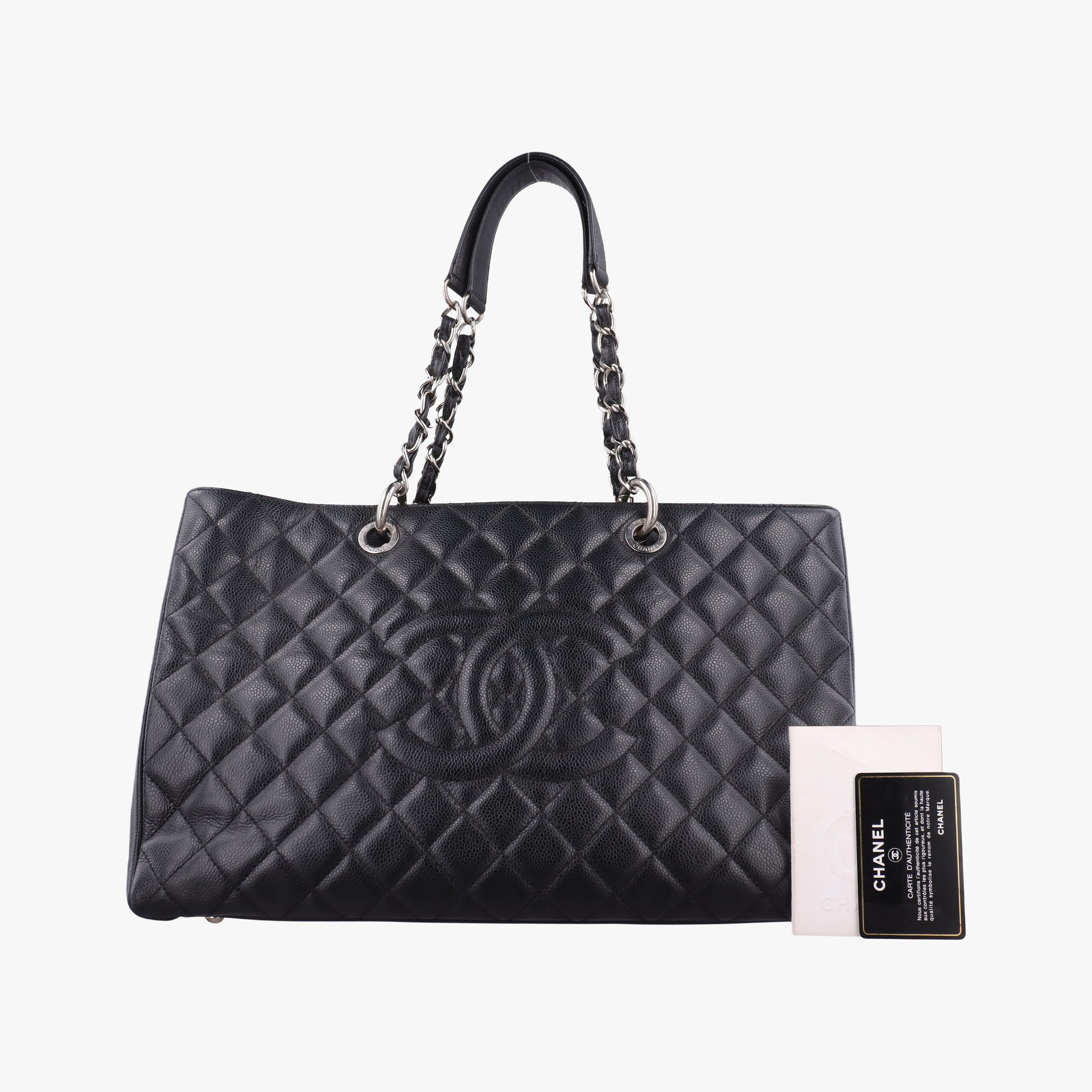Pre-owned Chanel Matelasse Cocomark GST Black Caviar Leather A66865 shoulderbag | stylenewstar