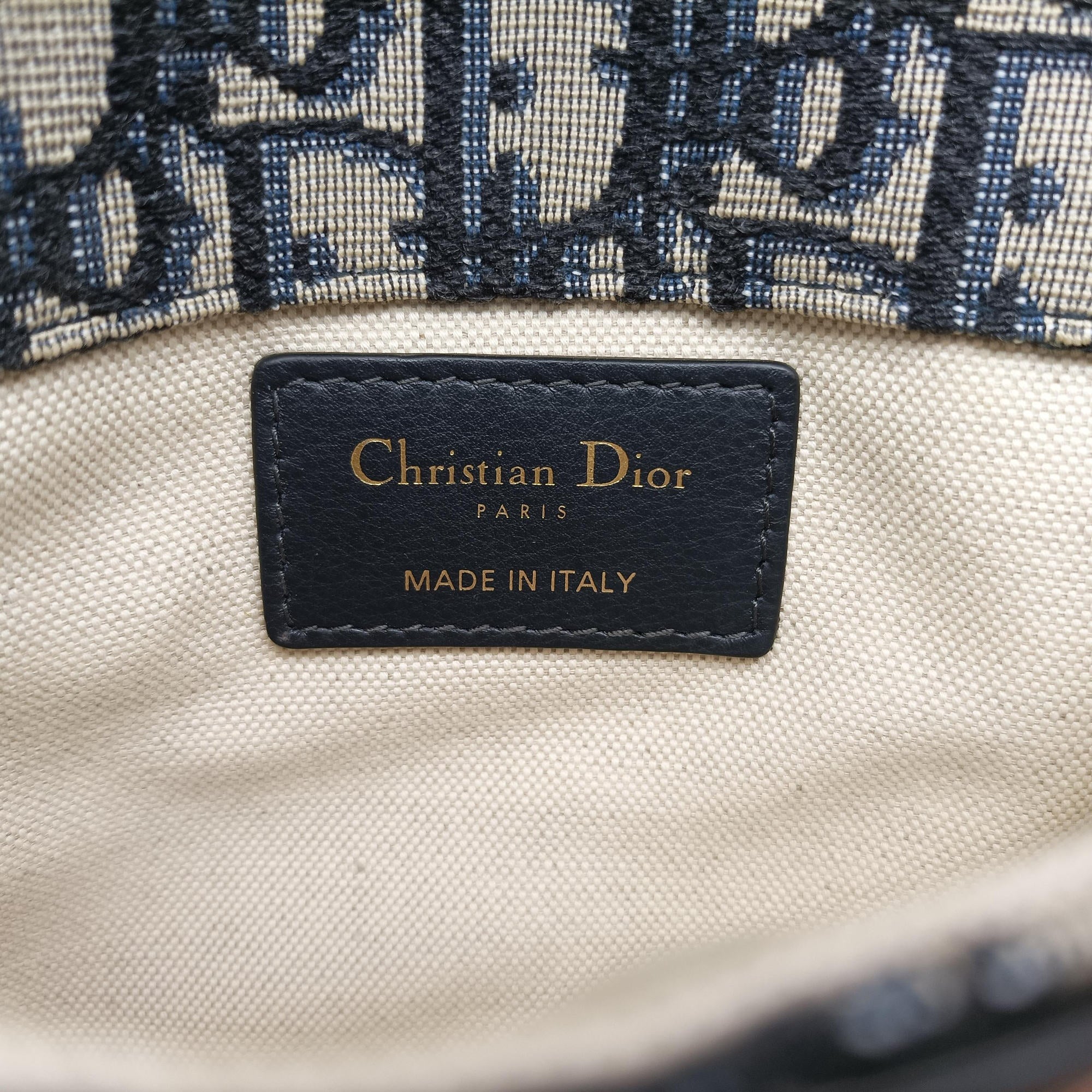 Pre-owned Christian Dior Saddle Navy Jacquard×Leather  bum bag/waist bag | stylenewstar