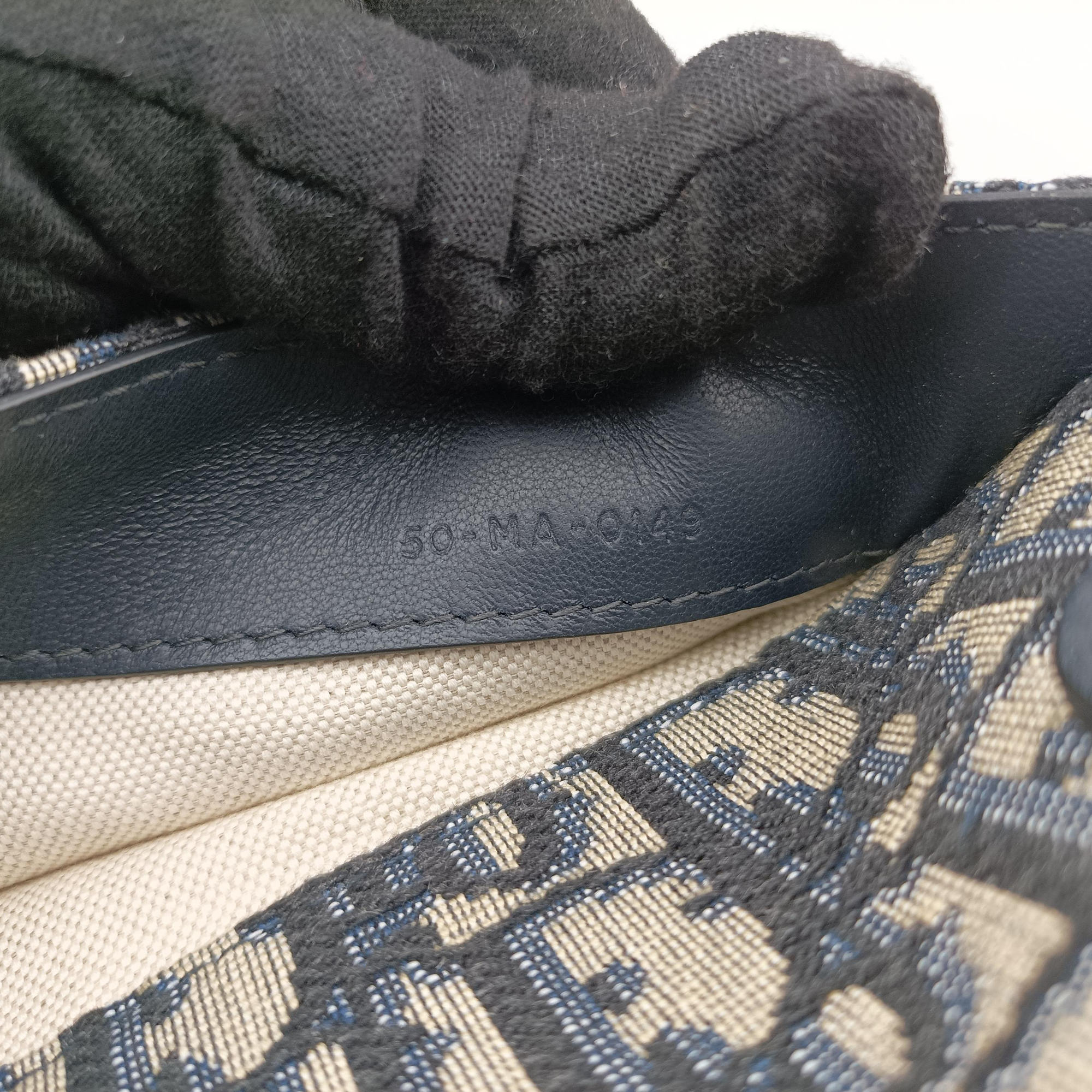 Pre-owned Christian Dior Saddle Navy Jacquard×Leather  bum bag/waist bag | stylenewstar
