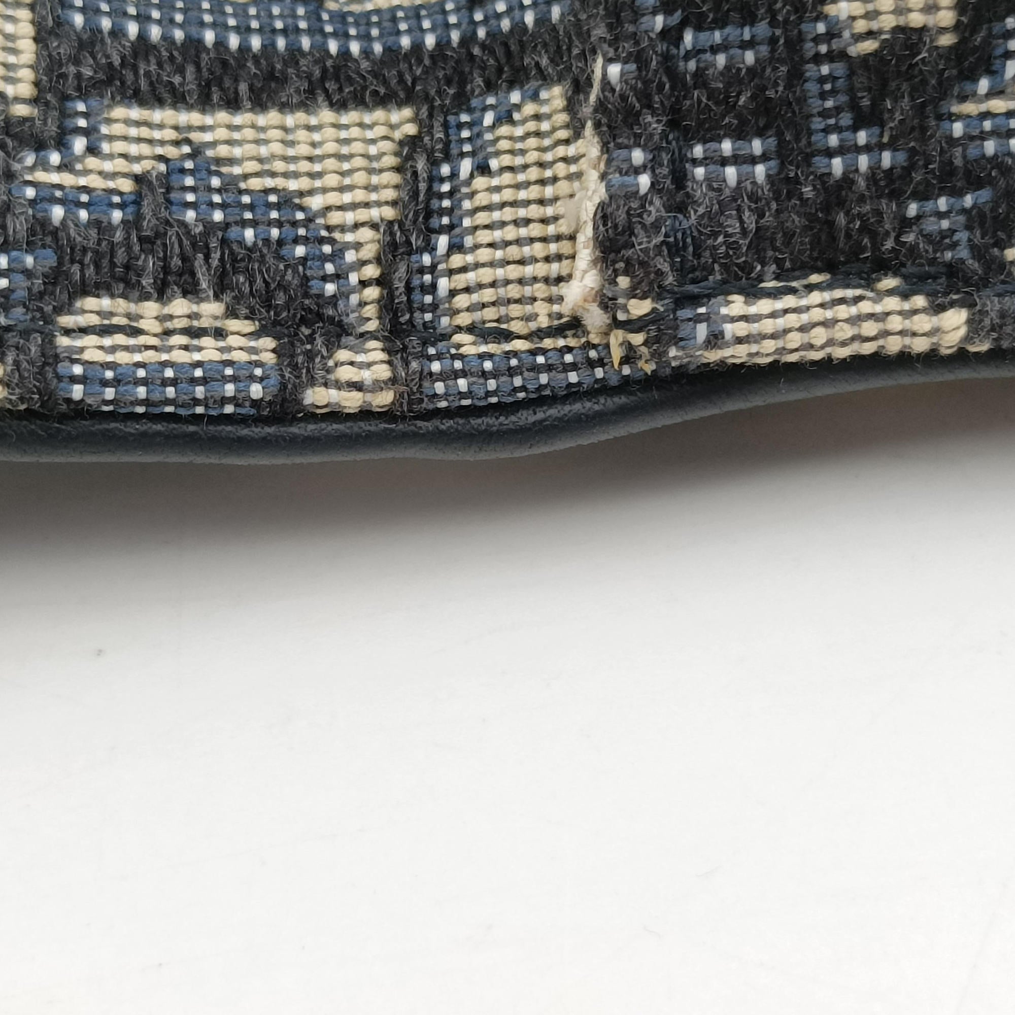 Pre-owned Christian Dior Saddle Navy Jacquard×Leather  bum bag/waist bag | stylenewstar
