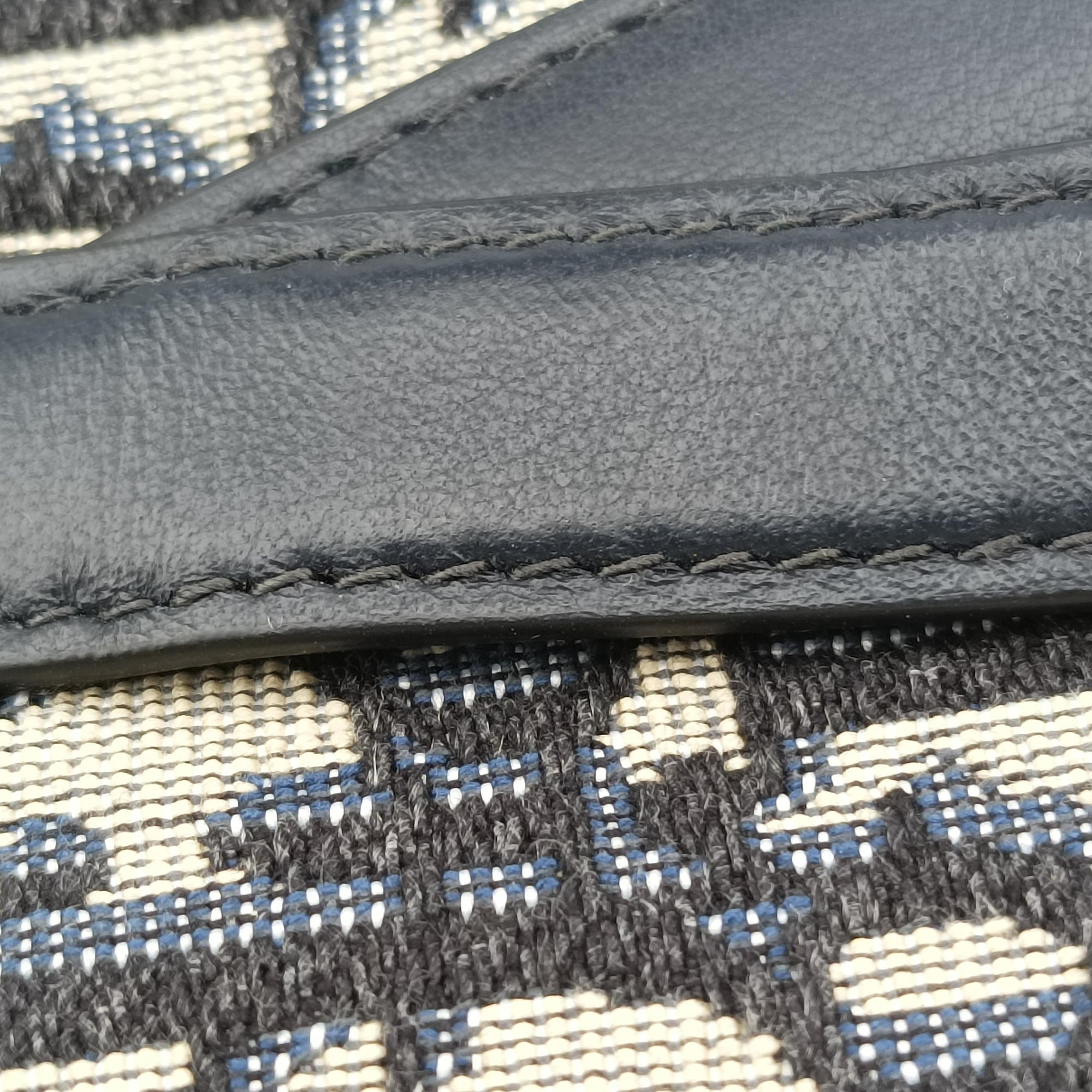 Pre-owned Christian Dior Saddle Navy Jacquard×Leather  bum bag/waist bag | stylenewstar