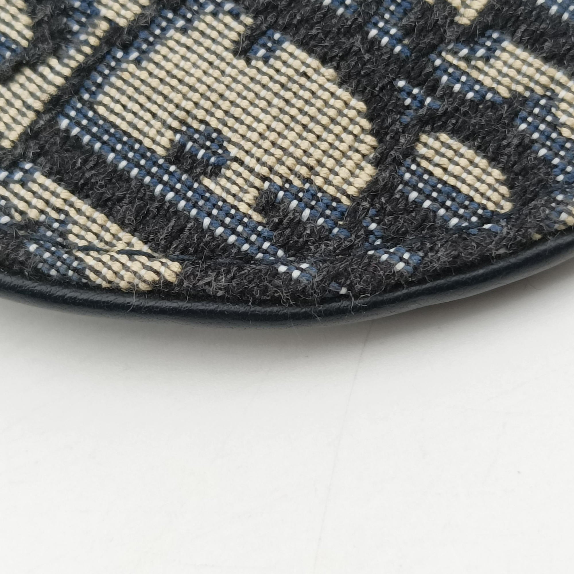 Pre-owned Christian Dior Saddle Navy Jacquard×Leather  bum bag/waist bag | stylenewstar