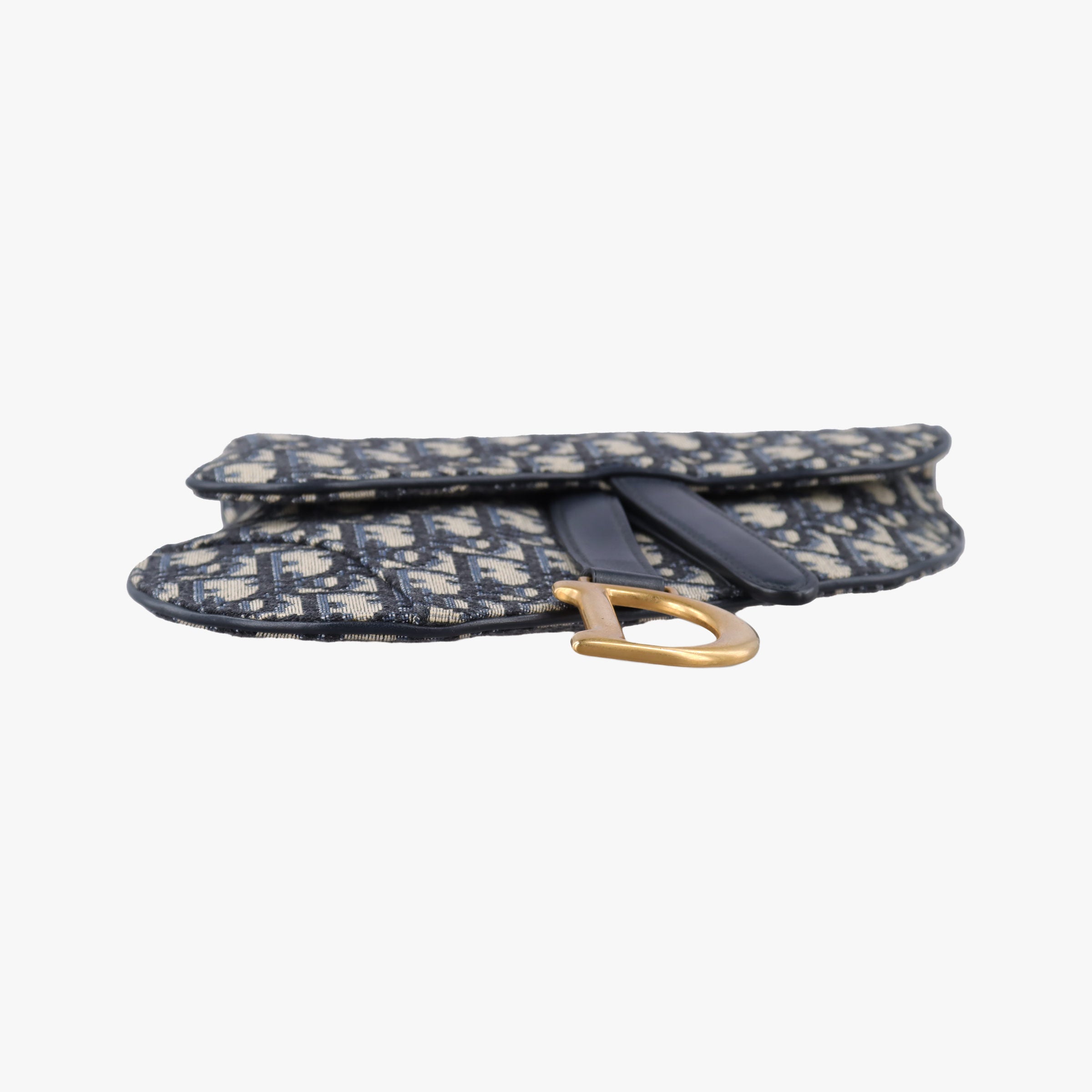 Pre-owned Christian Dior Saddle Navy Jacquard×Leather  bum bag/waist bag | stylenewstar