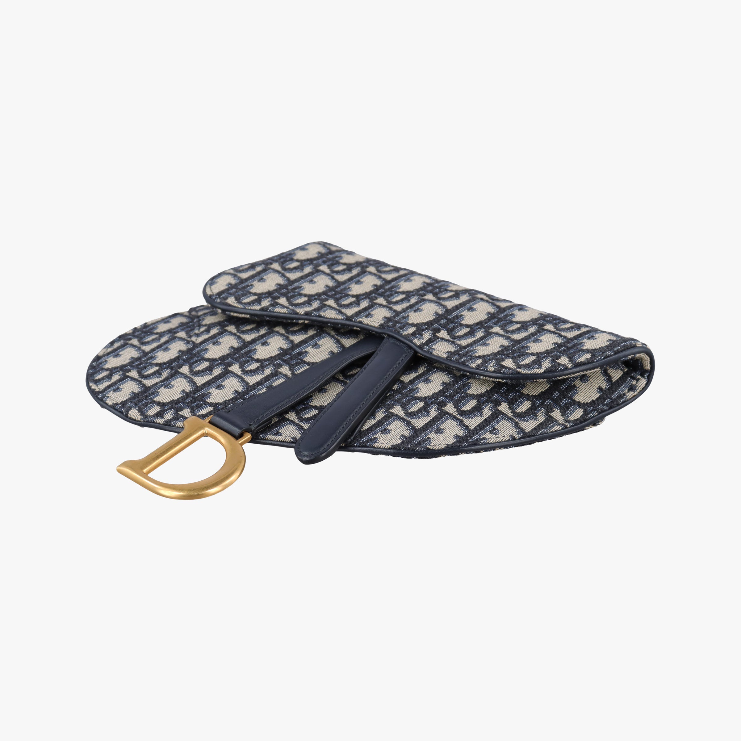 Pre-owned Christian Dior Saddle Navy Jacquard×Leather  bum bag/waist bag | stylenewstar