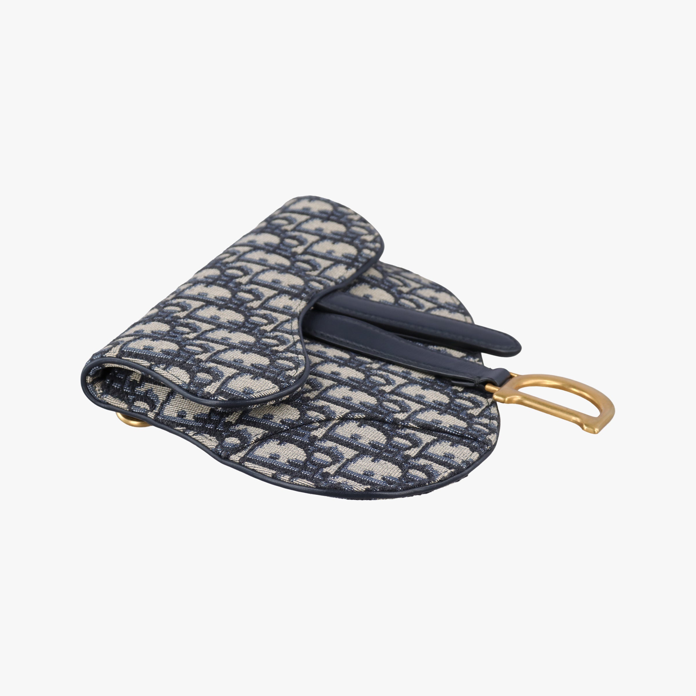 Pre-owned Christian Dior Saddle Navy Jacquard×Leather  bum bag/waist bag | stylenewstar