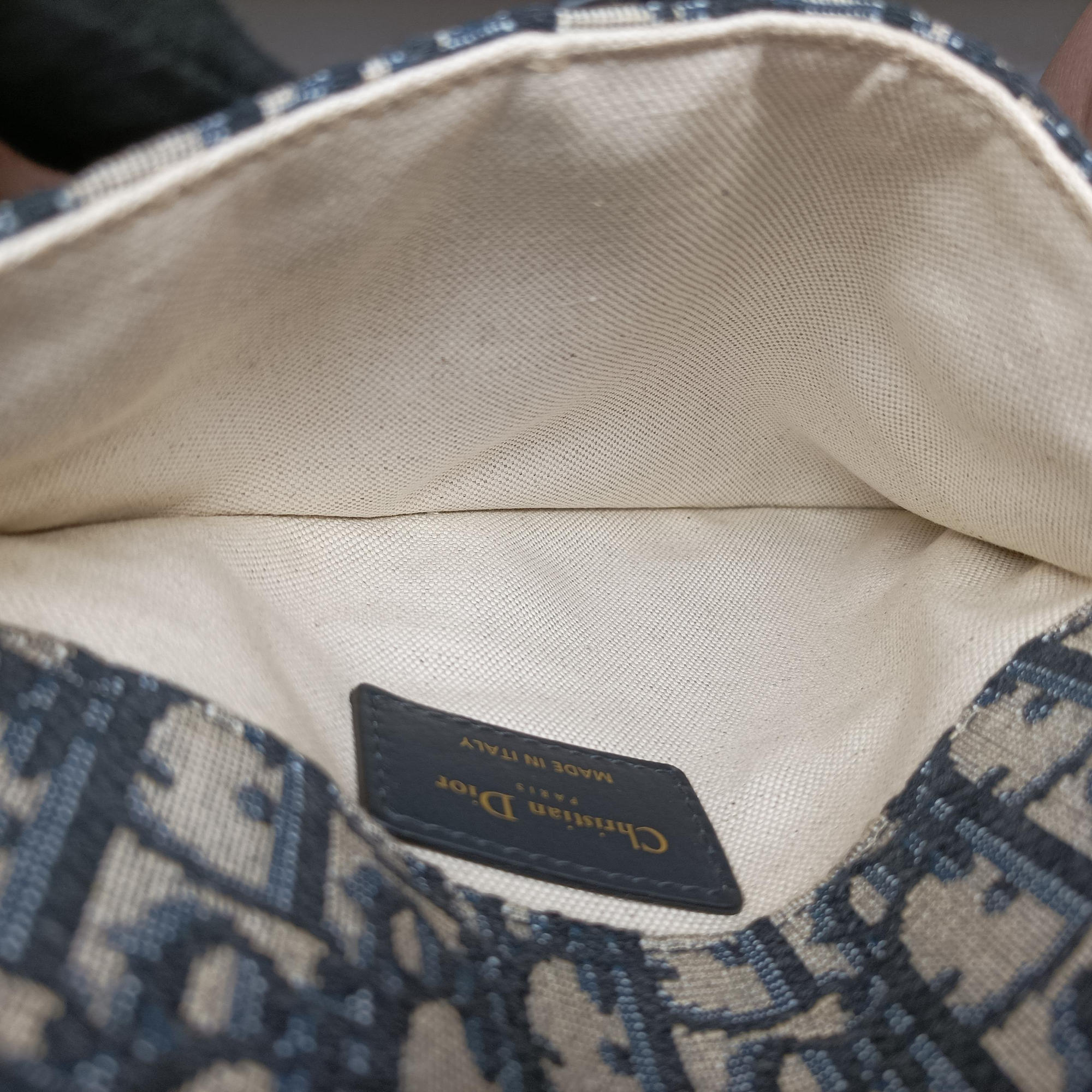 Pre-owned Christian Dior Saddle Navy Jacquard×Leather  bum bag/waist bag | stylenewstar