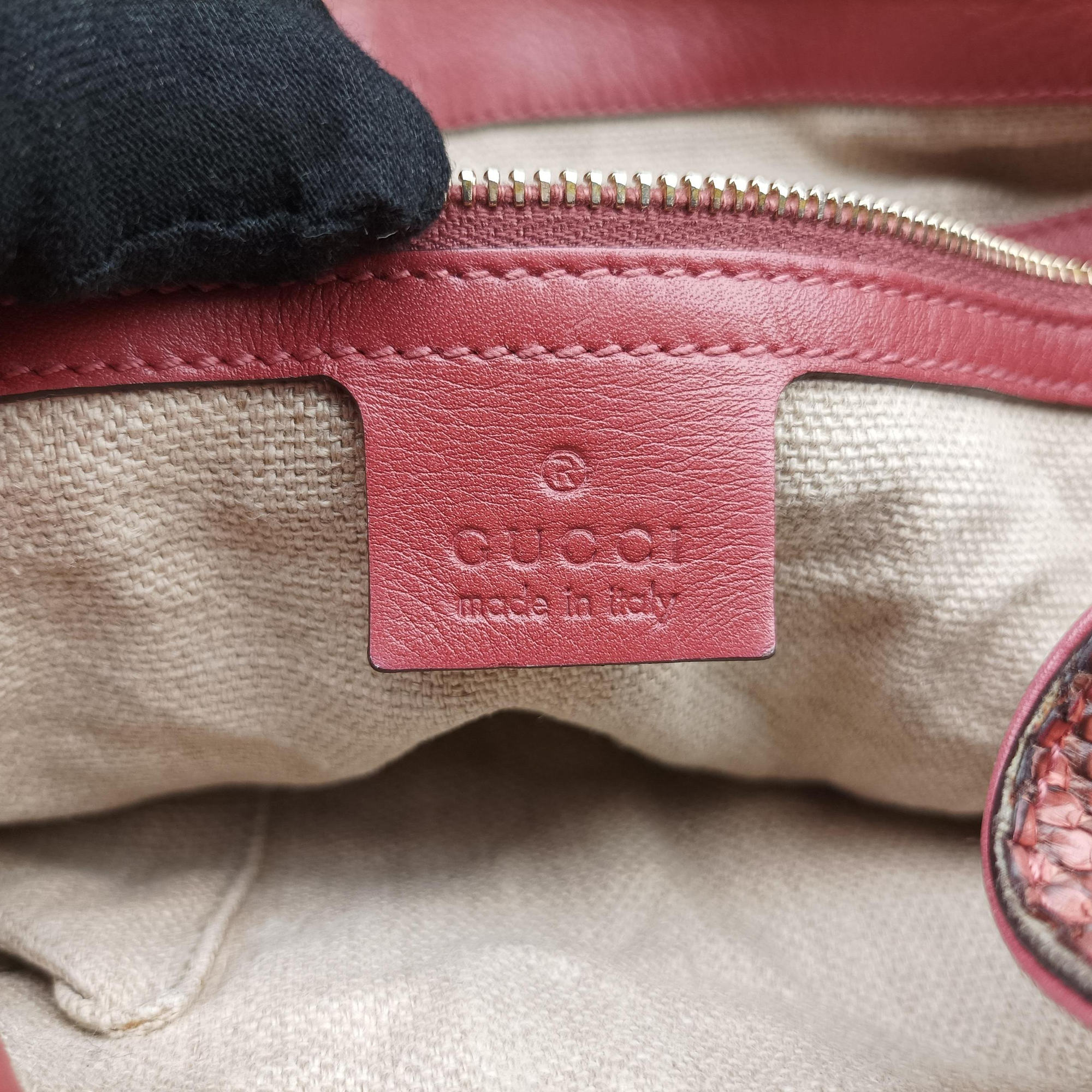 Pre-owned Gucci Bamboo Pink snakeskin 169961 shoulderbag | stylenewstar