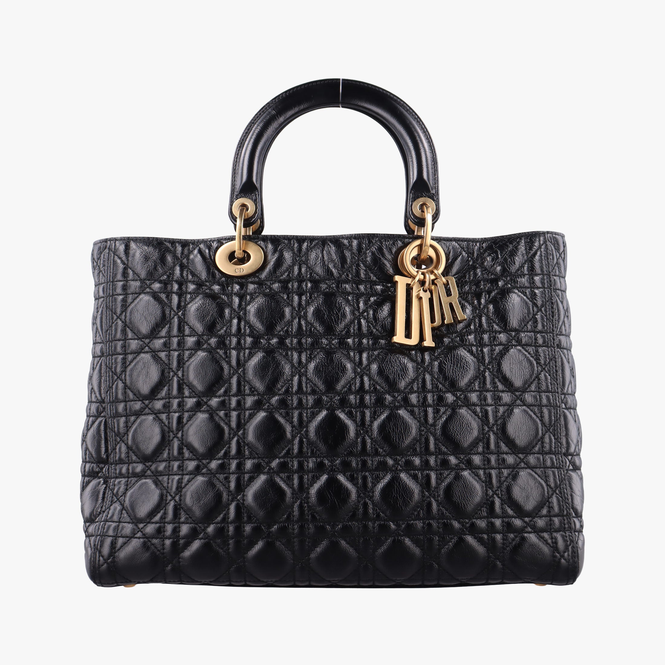 Pre-owned Christian Dior Lady Dior Black lambskin  handbag | stylenewstar