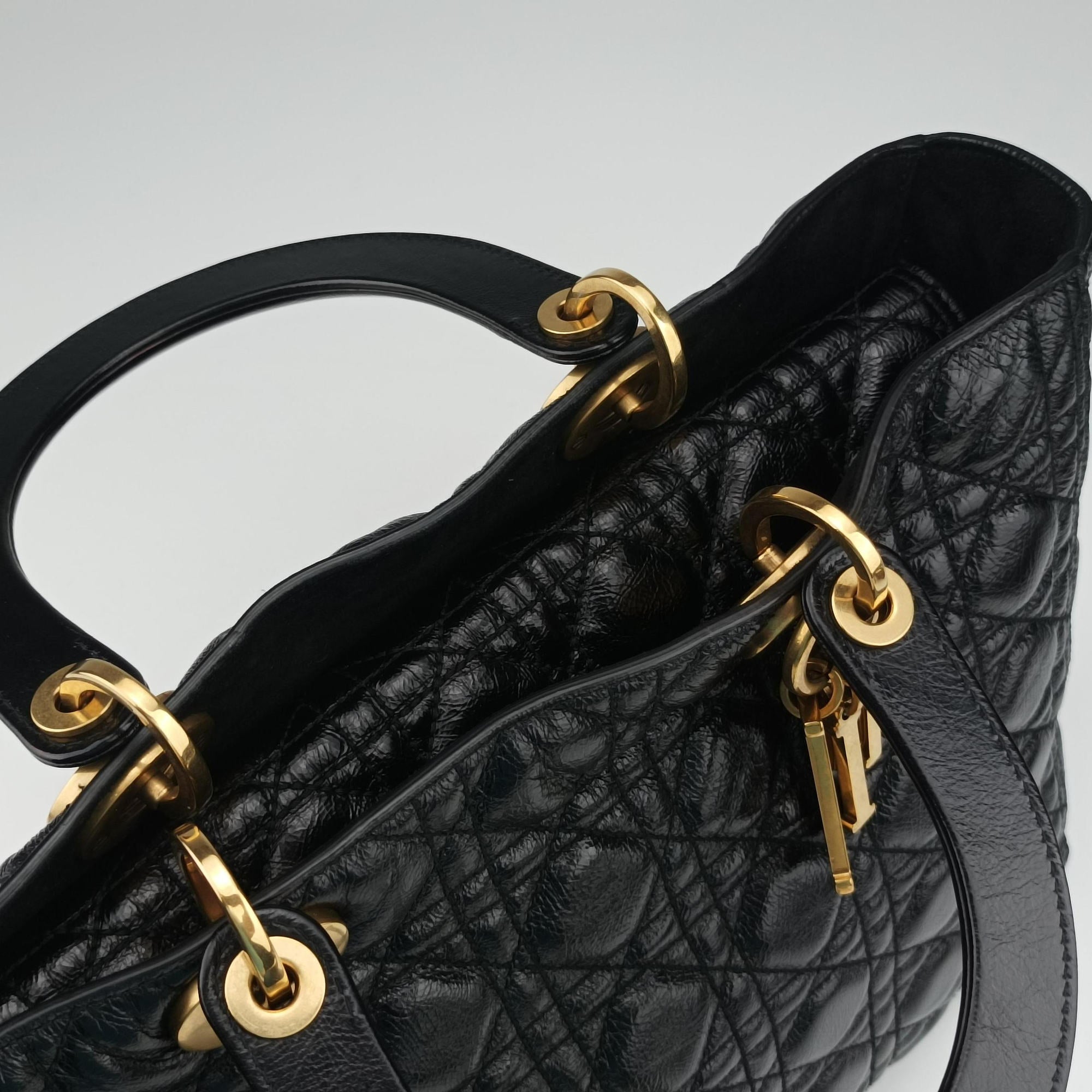 Pre-owned Christian Dior Lady Dior Black lambskin  handbag | stylenewstar