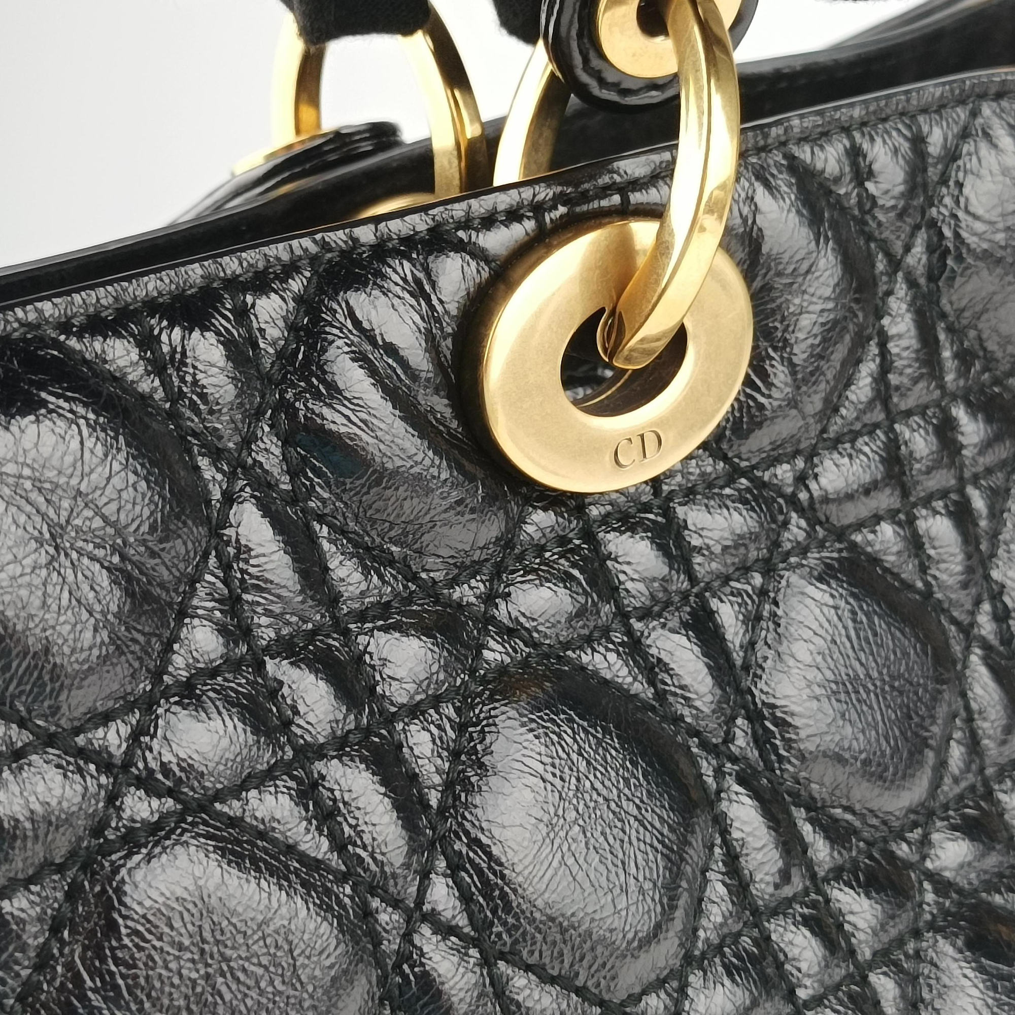Pre-owned Christian Dior Lady Dior Black lambskin  handbag | stylenewstar