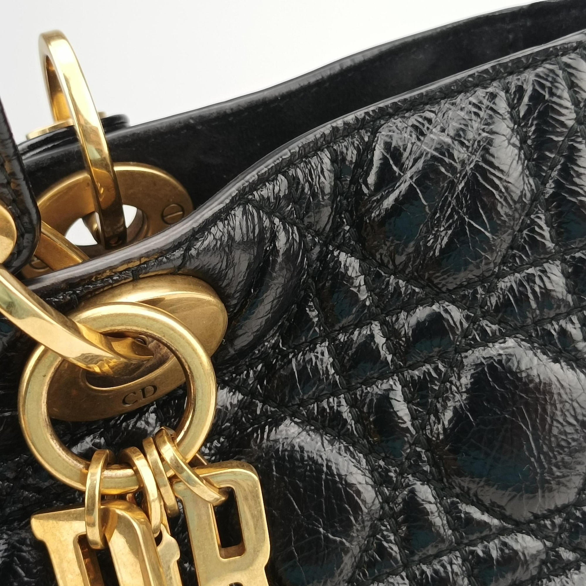Pre-owned Christian Dior Lady Dior Black lambskin  handbag | stylenewstar