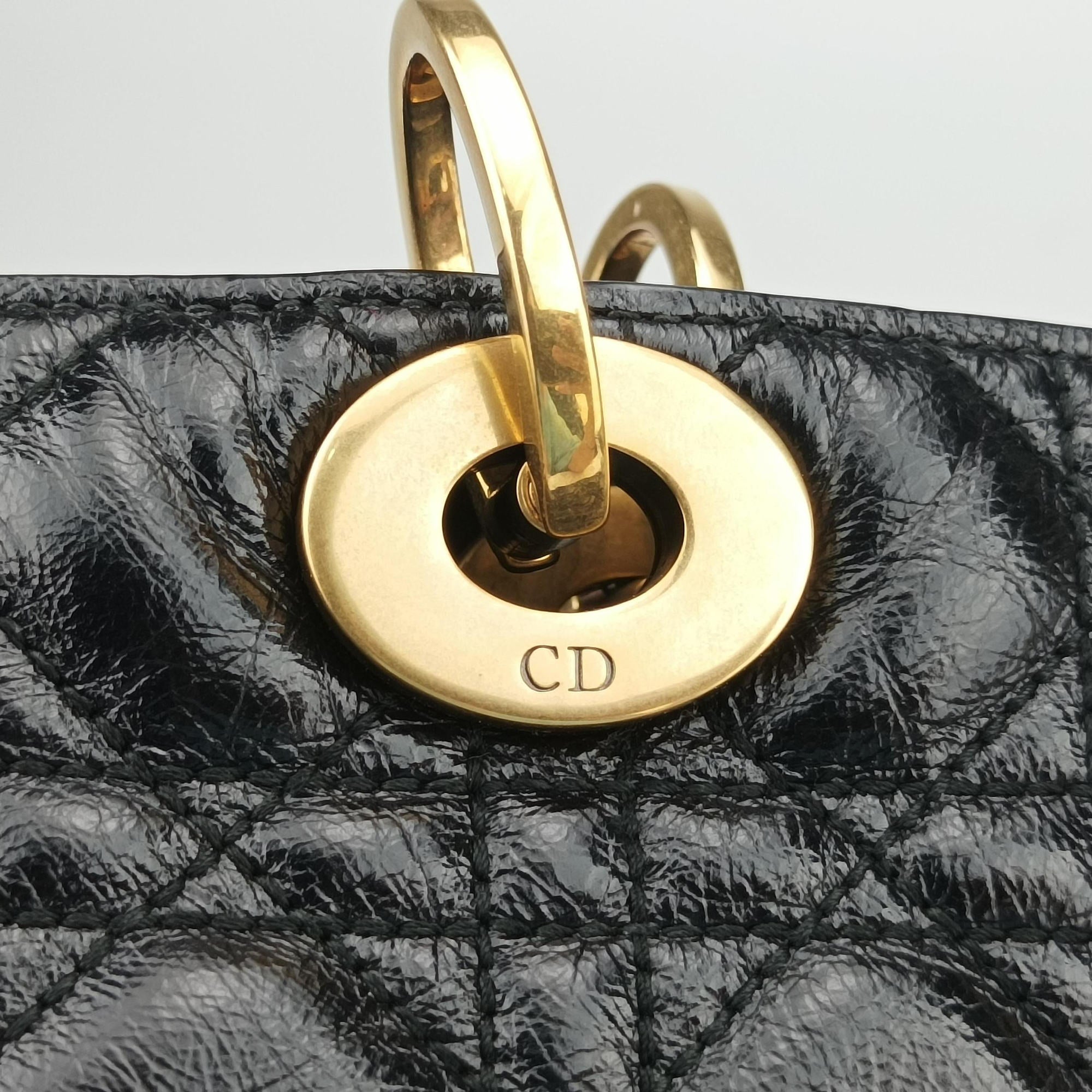 Pre-owned Christian Dior Lady Dior Black lambskin  handbag | stylenewstar
