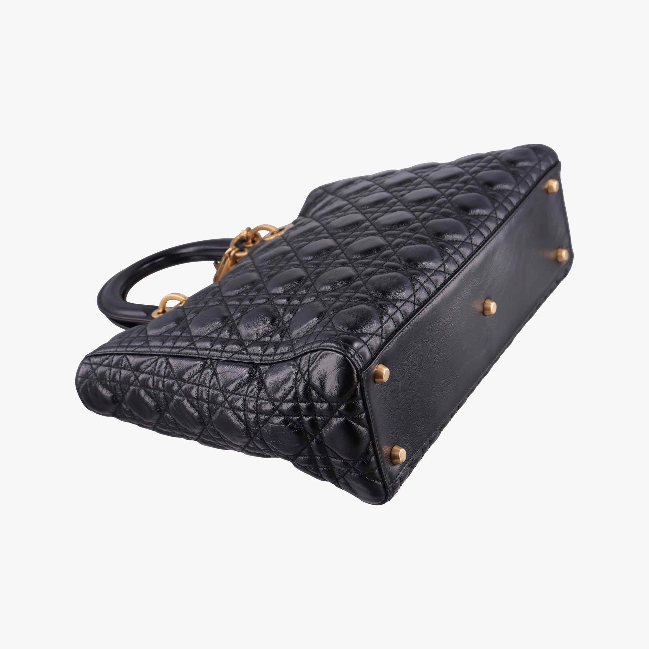 Pre-owned Christian Dior Lady Dior Black lambskin  handbag | stylenewstar