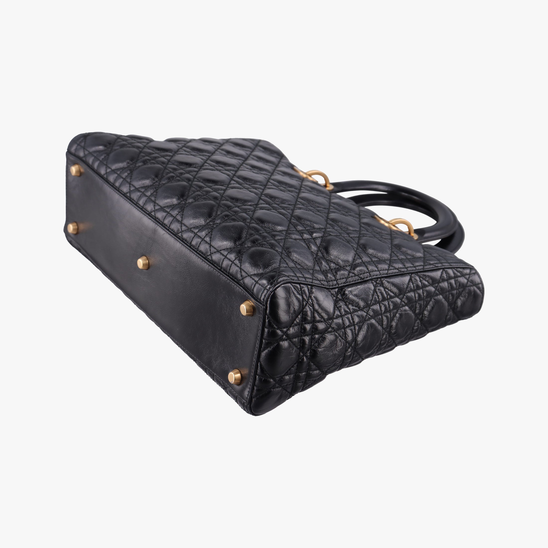 Pre-owned Christian Dior Lady Dior Black lambskin  handbag | stylenewstar