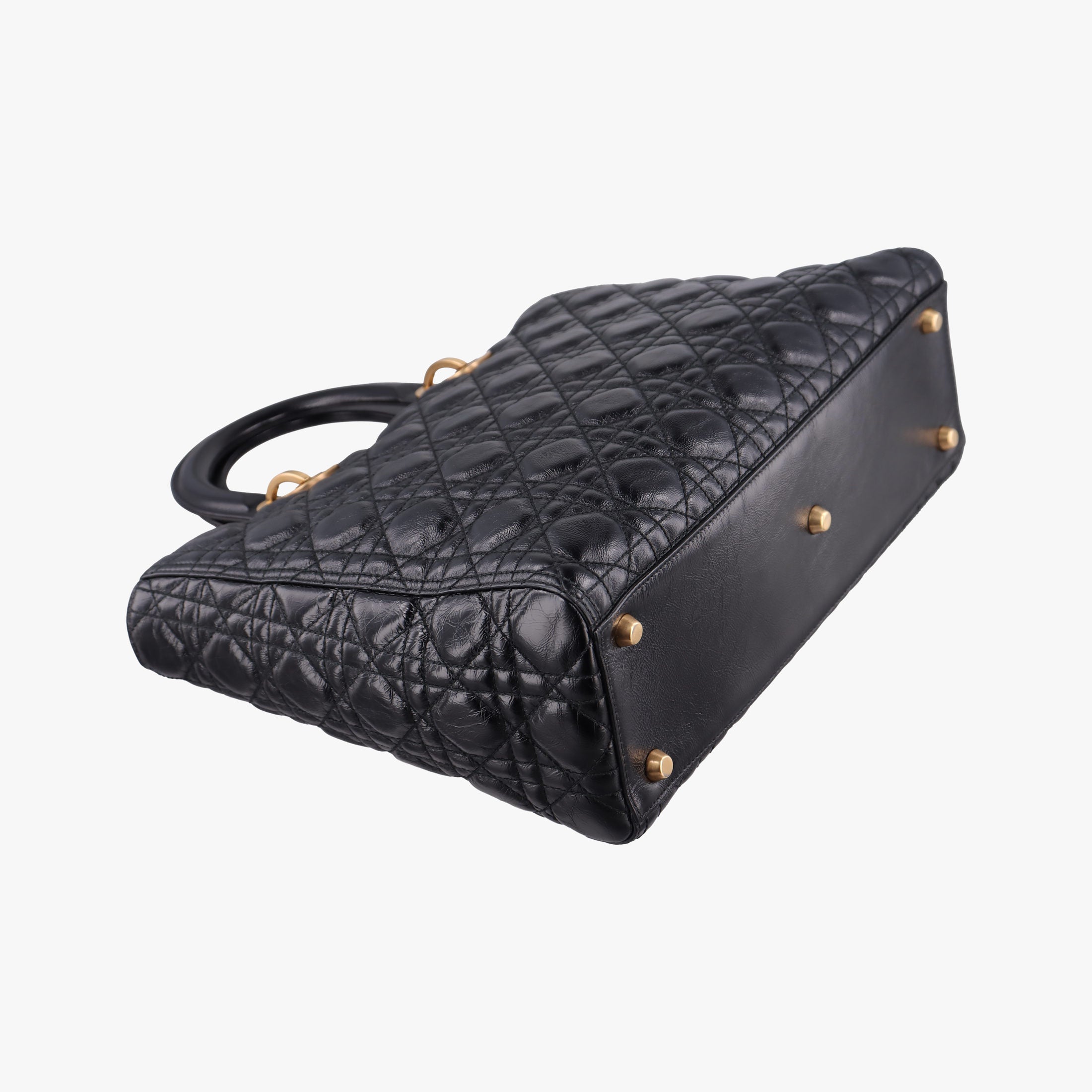 Pre-owned Christian Dior Lady Dior Black lambskin  handbag | stylenewstar