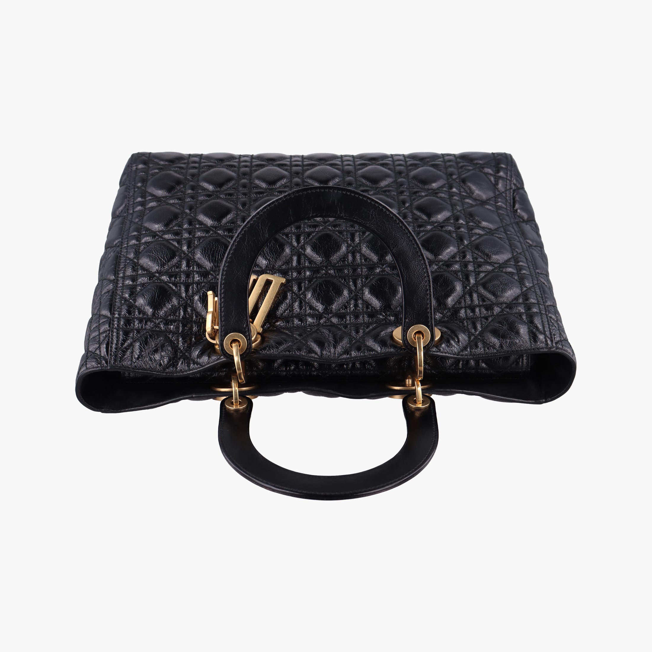 Pre-owned Christian Dior Lady Dior Black lambskin  handbag | stylenewstar