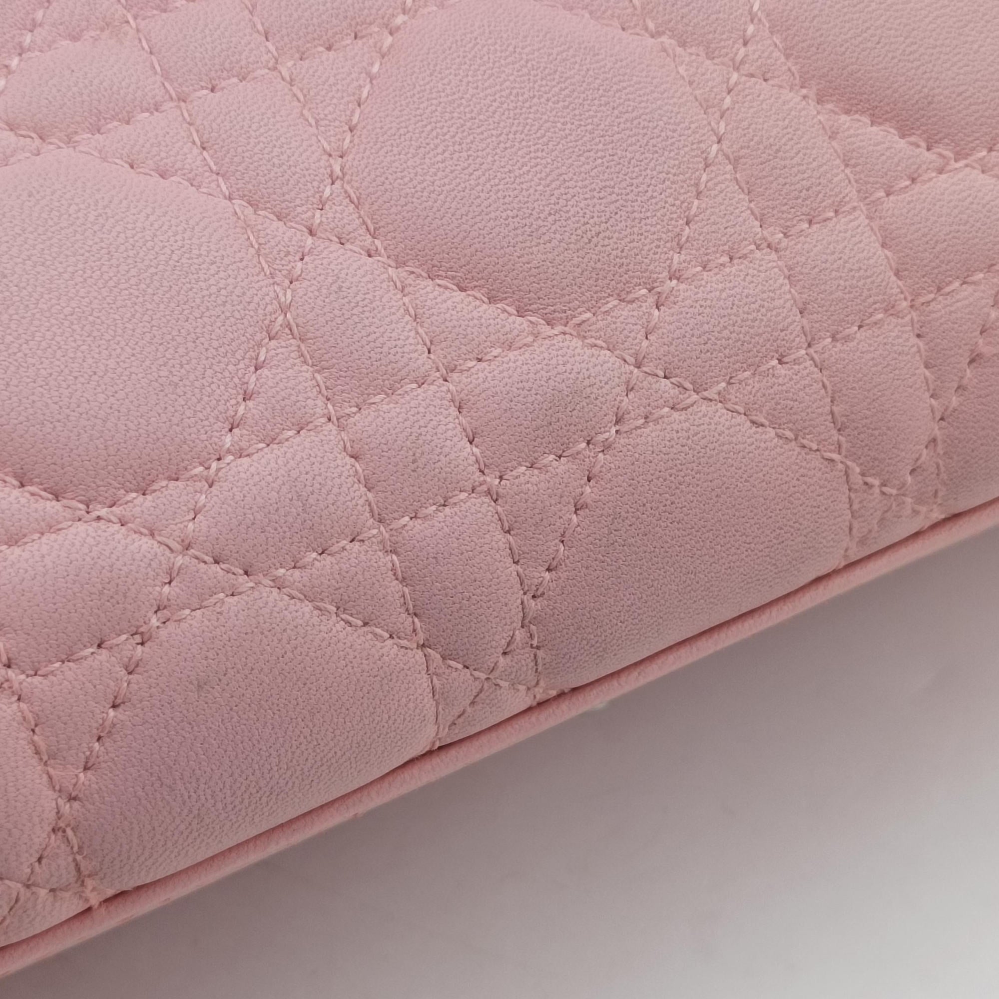 Pre-owned Christian Dior canage stitch Pink lambskin  shoulderbag | stylenewstar