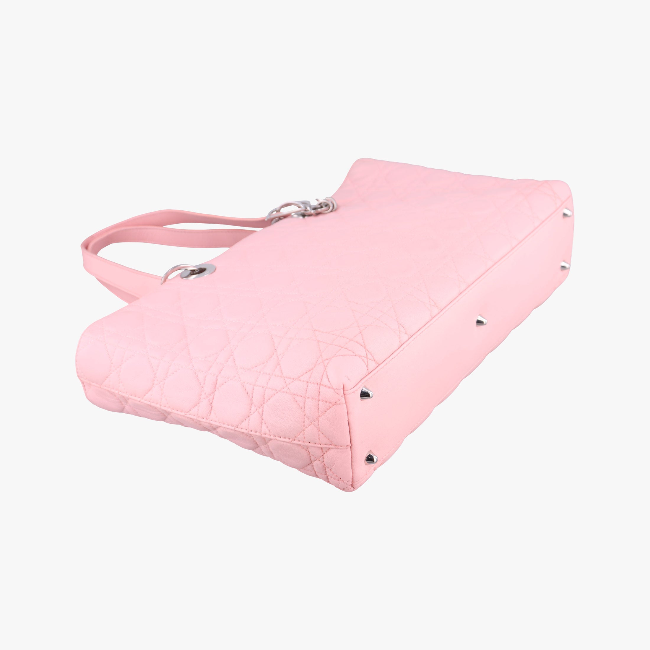 Pre-owned Christian Dior canage stitch Pink lambskin  shoulderbag | stylenewstar