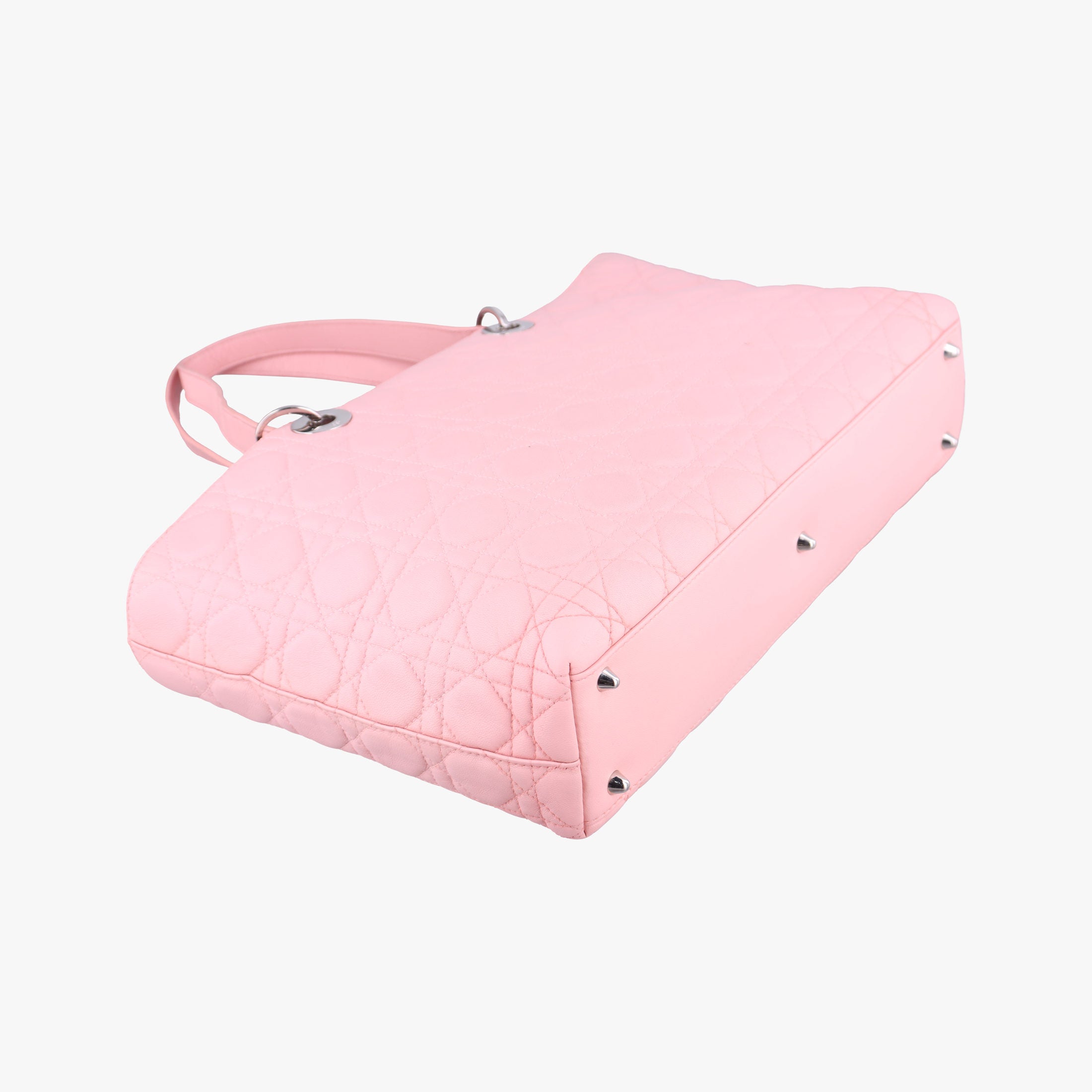 Pre-owned Christian Dior canage stitch Pink lambskin  shoulderbag | stylenewstar