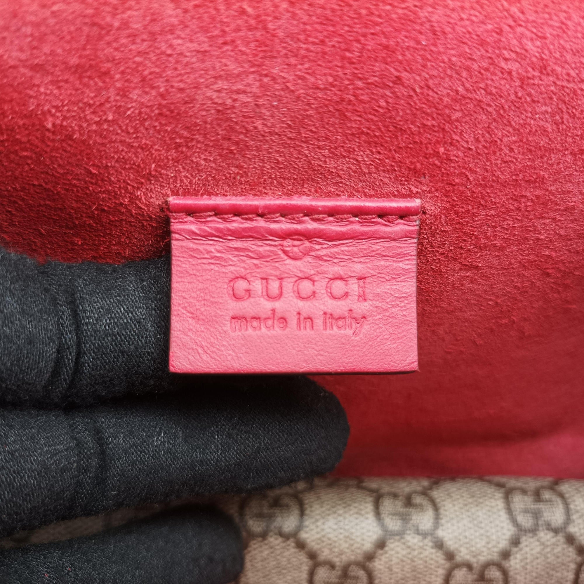 Pre-owned Gucci Dionysus beige×red PVC coated canvas × suede 421970 shoulderbag | stylenewstar