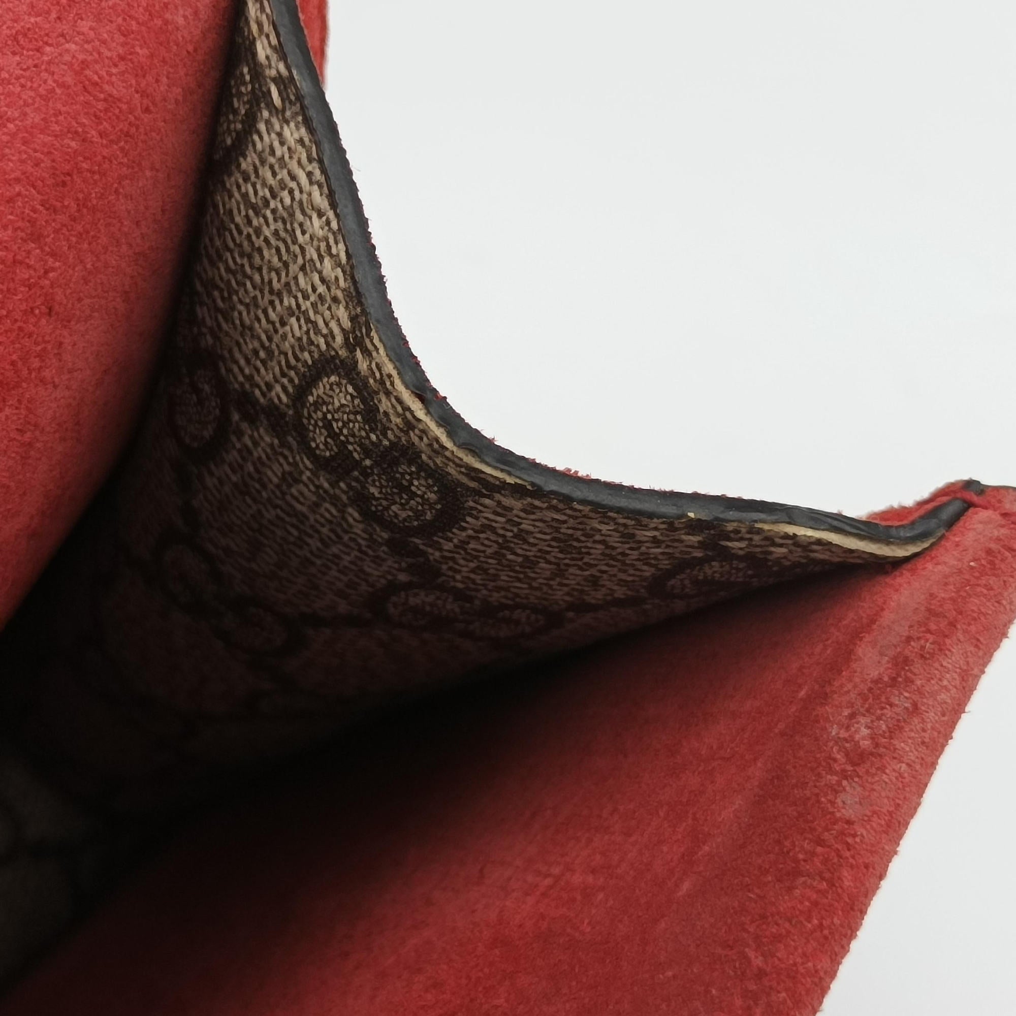 Pre-owned Gucci Dionysus beige×red PVC coated canvas × suede 421970 shoulderbag | stylenewstar