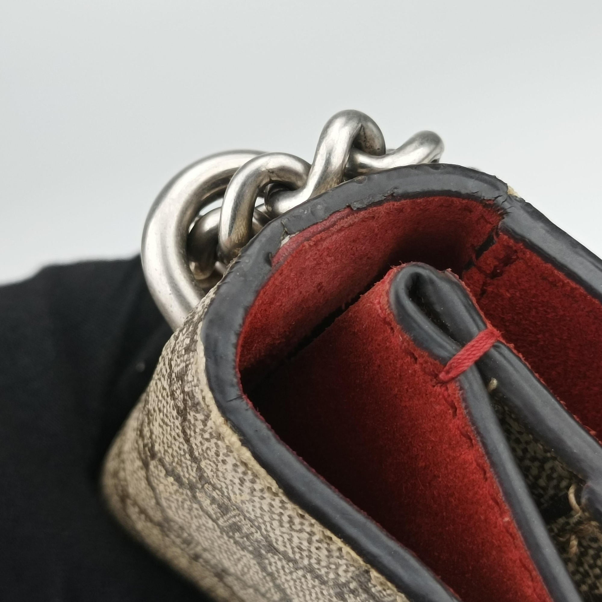 Pre-owned Gucci Dionysus beige×red PVC coated canvas × suede 421970 shoulderbag | stylenewstar